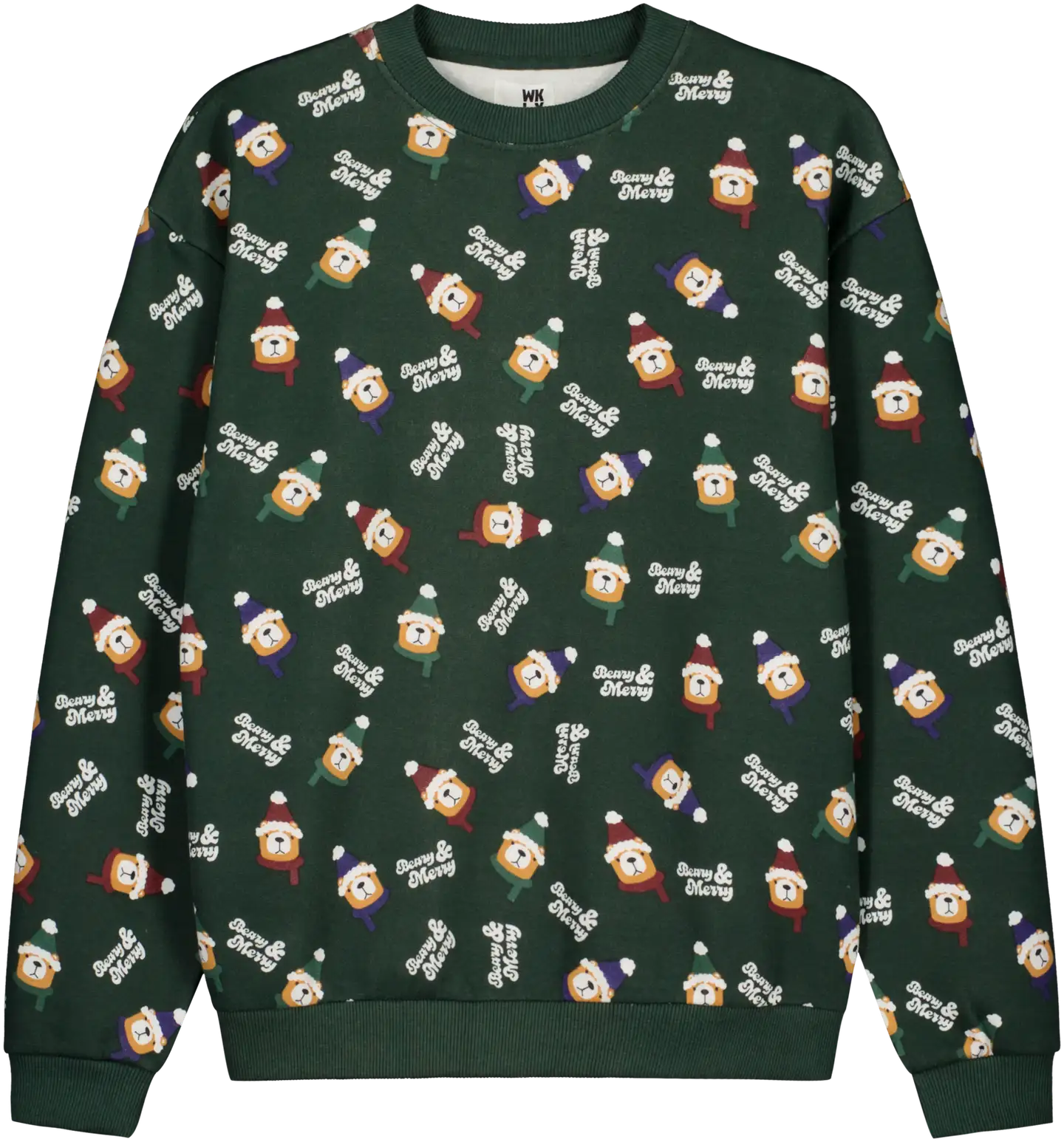 WKLY. miesten joulucollegepusero Beary 195W452503 - Green - 1