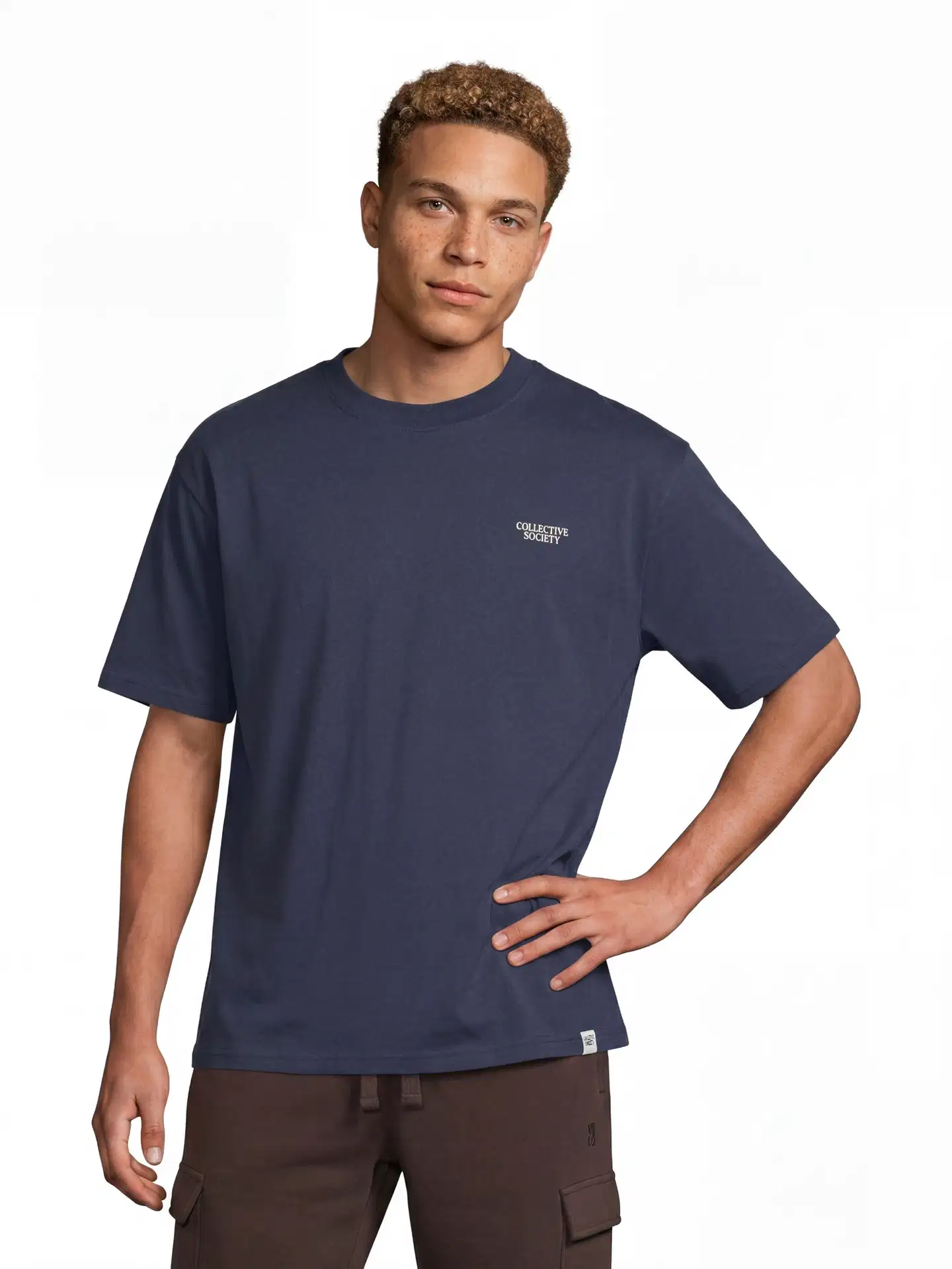 WKLY. miesten t-paita selkäprintillä, väljä istuvuus, oversize 195W252601 - Navy - 1