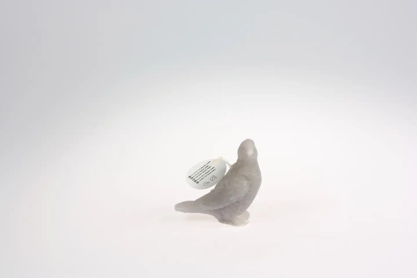 Lintu kynttilä 9 cm harmaa