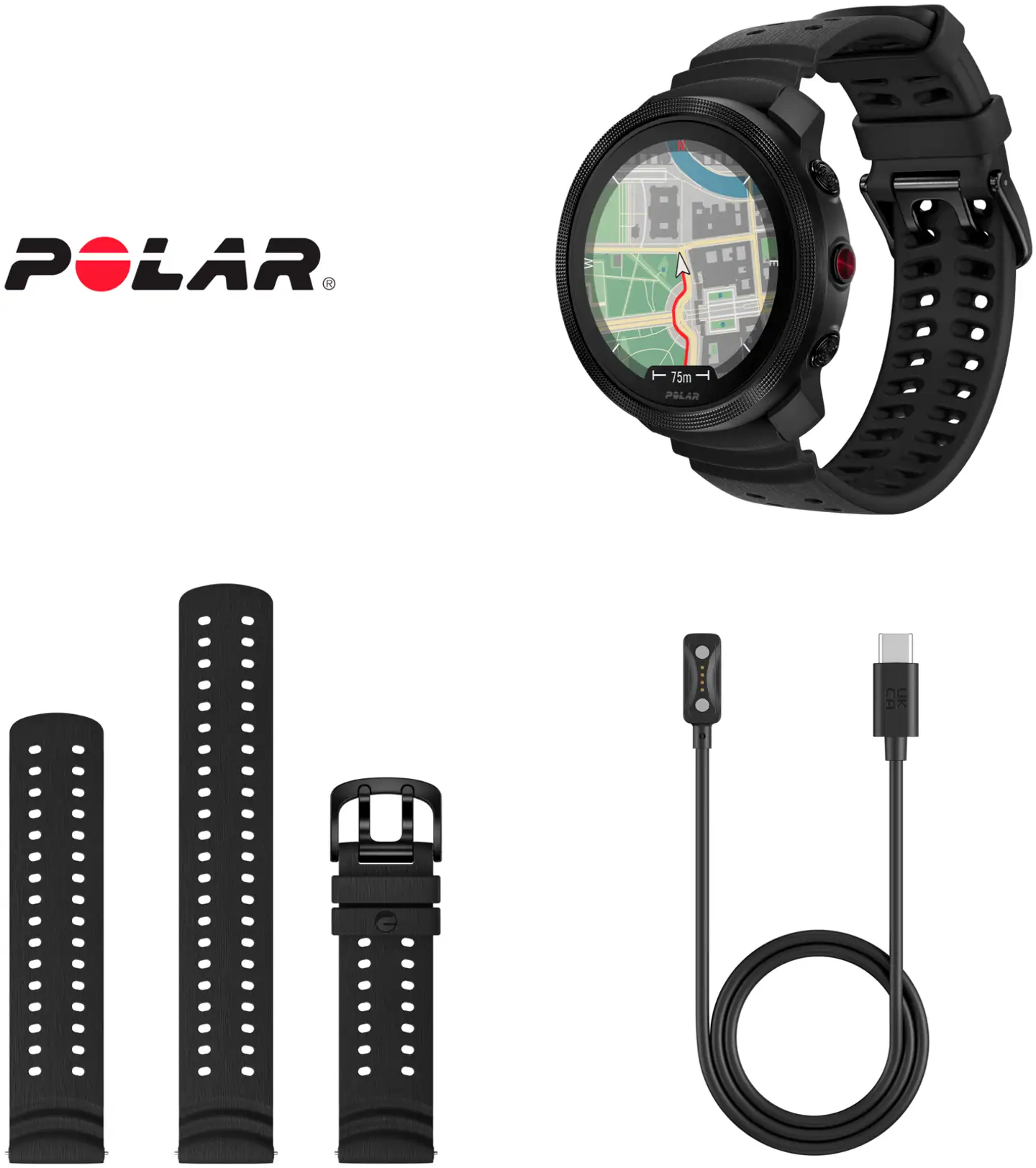 Polar Vantage M3 Urheilukello Musta, silikoniranneke Black Sport S-L - 6