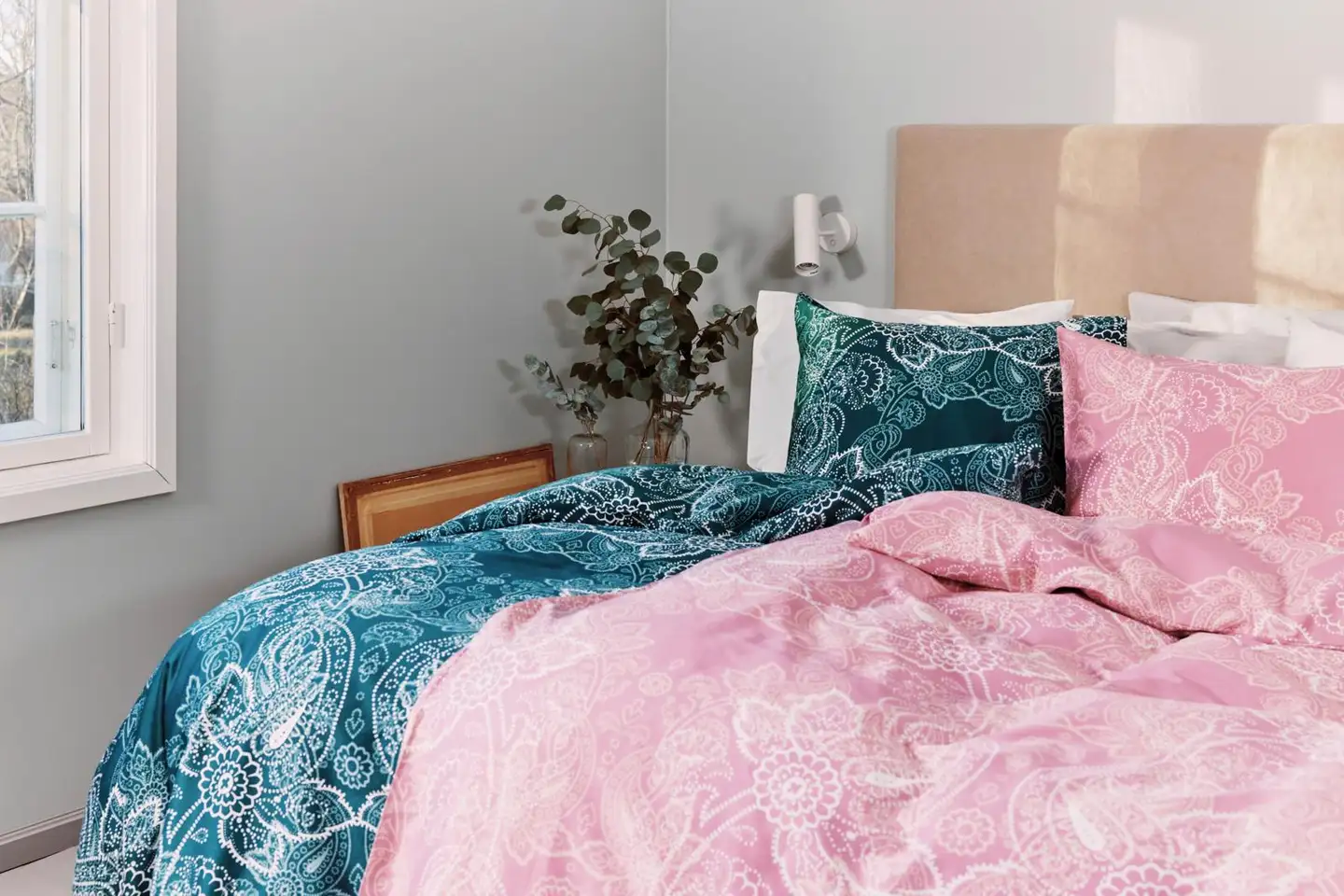Finlayson satiini-tencel tyynyliina Viktoria 50X60 petrooli - 2