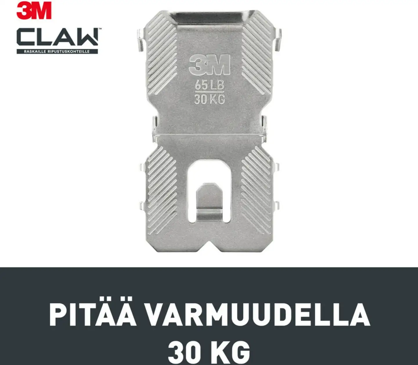 3M CLAW™-taulukoukku kipsilevylle, 30 kg 3PH30-2UKN, 2 ripustuskoukkua - 3