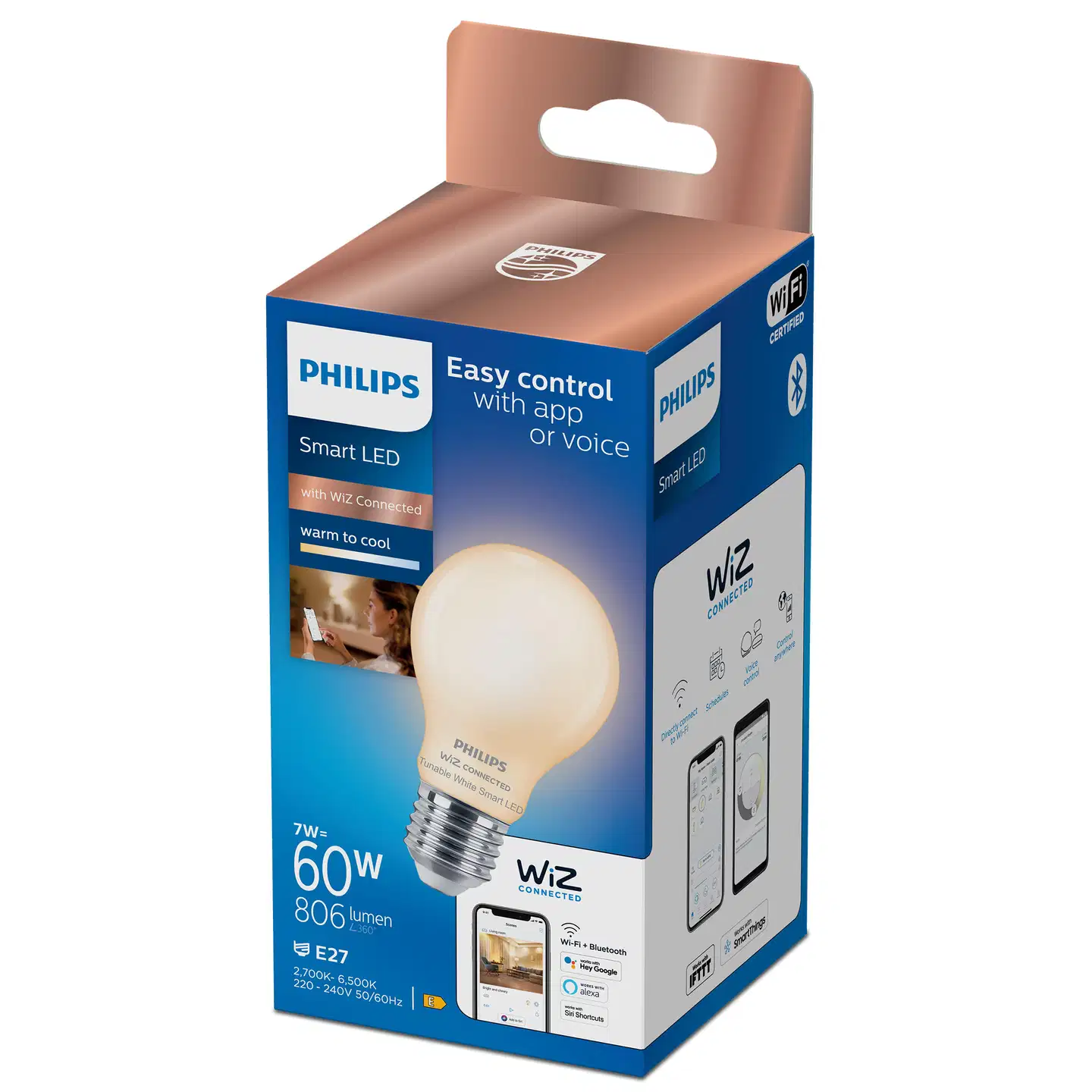 Philips Smart Lighting LED-filamenttilamppu 7W A60 E27 2700-6500K 806lm tunable white frost - 4
