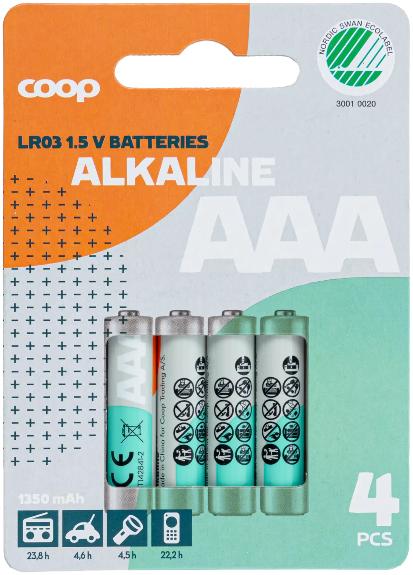 Coop alkaliparisto AAA/LR03/1,5V 4 kpl