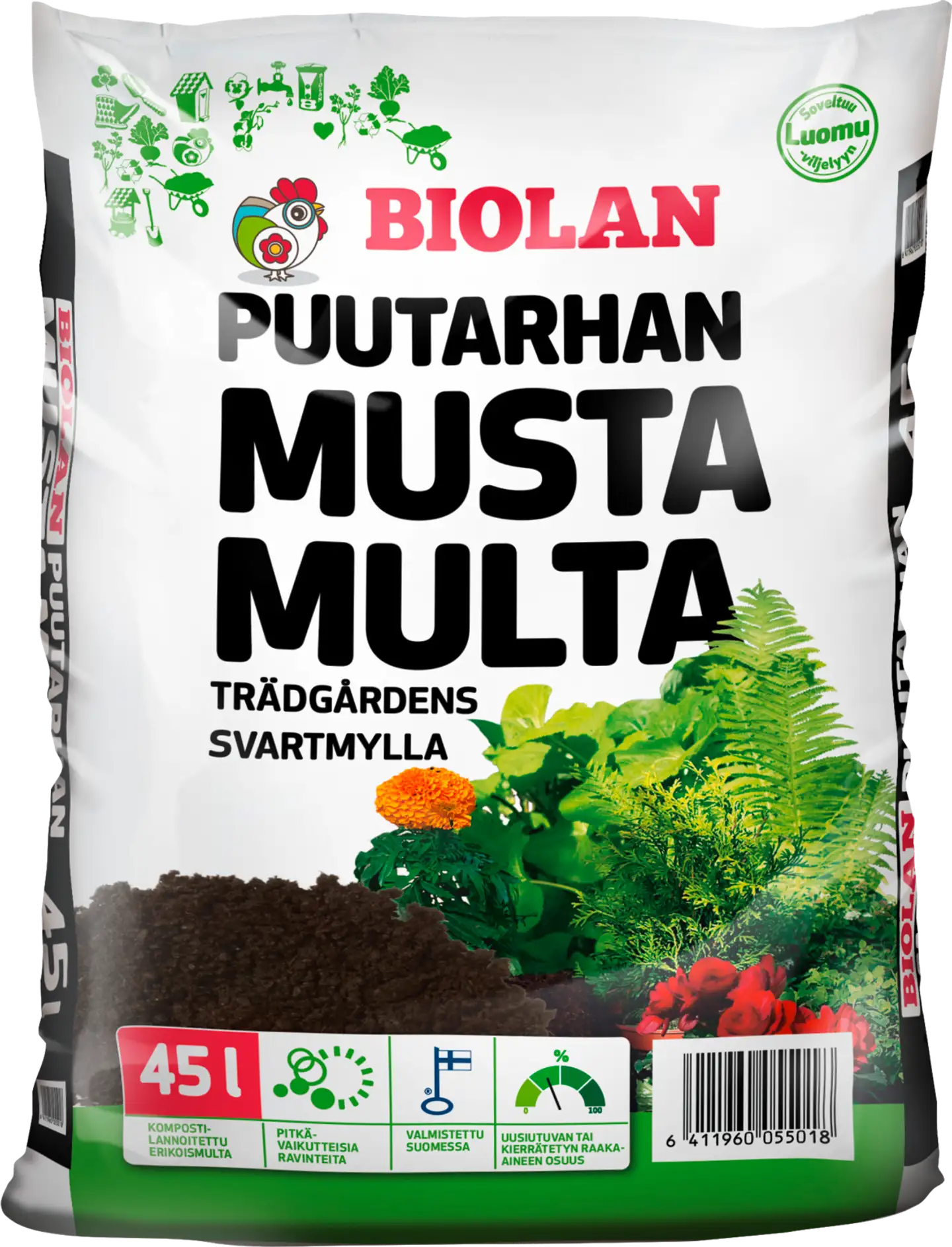 Puutarhan Musta Multa 45 l säkki