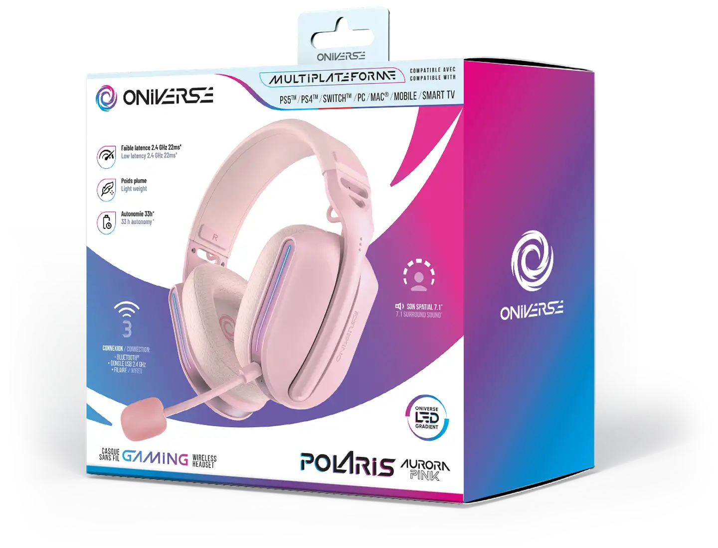 Oniverse Pelikuulokkeet Polaris langattomat pinkki - 6