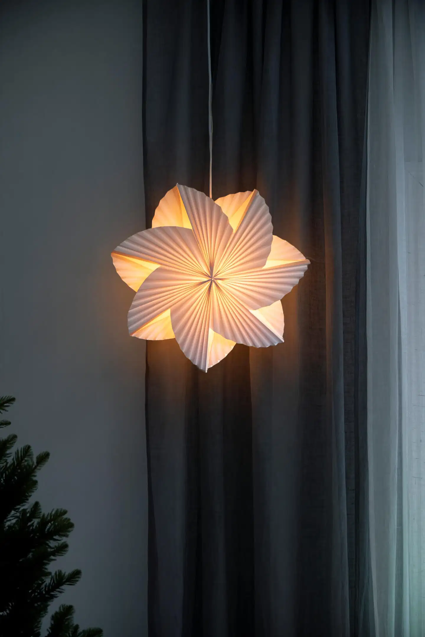 Konstsmide Paperitähti 5948-200, Hyrrä  60Cm Valkoinen, E14 sis. johtosarjan - 5