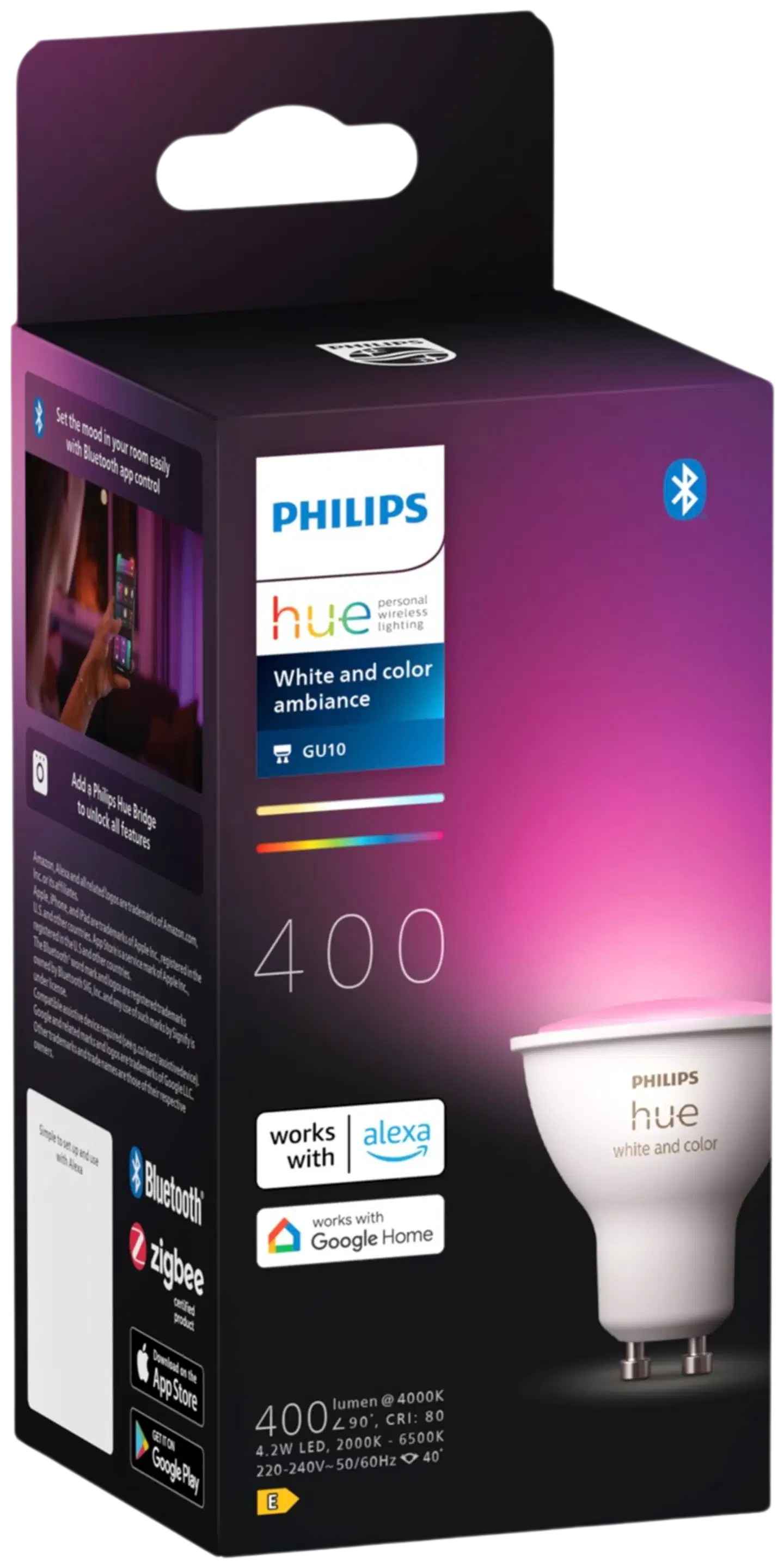 Philips Hue GU10 kohdelamppu 4.2W 2000-6500K 400LM säädettävä lämpimästä viileään - 2