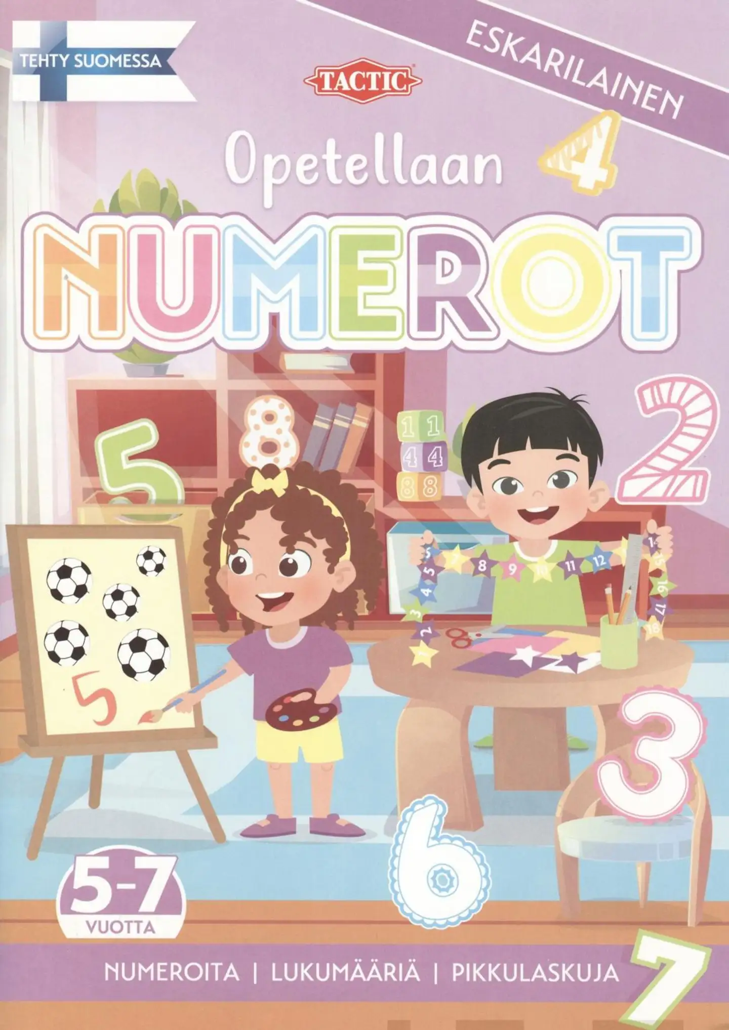 Opetellaan numerot puuhakirja - Numeroita, lukumääriä, pikkulaskuja