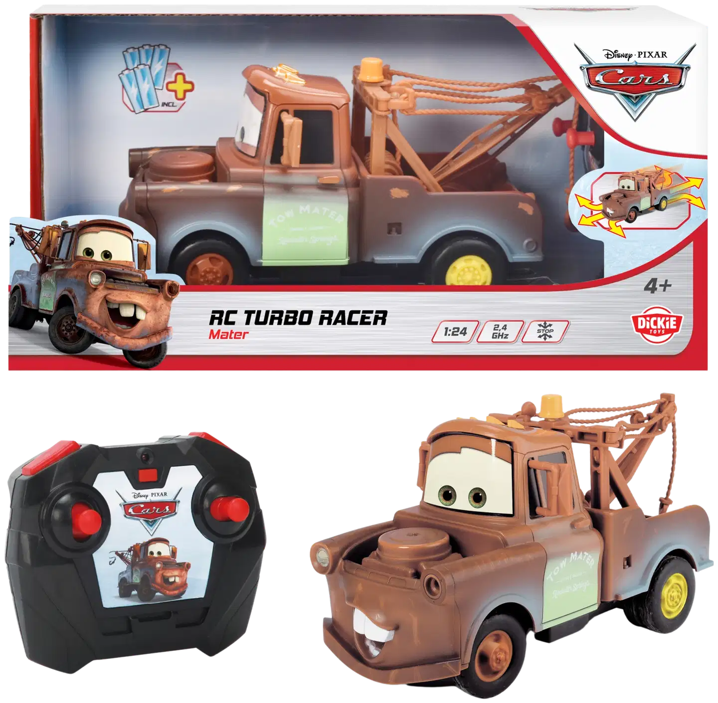 Dickie Toys - RC Cars Turbo Racer Martti 1:24, 17 cm, 2 kanavainen ohjain, taajuus 2,4 GHz