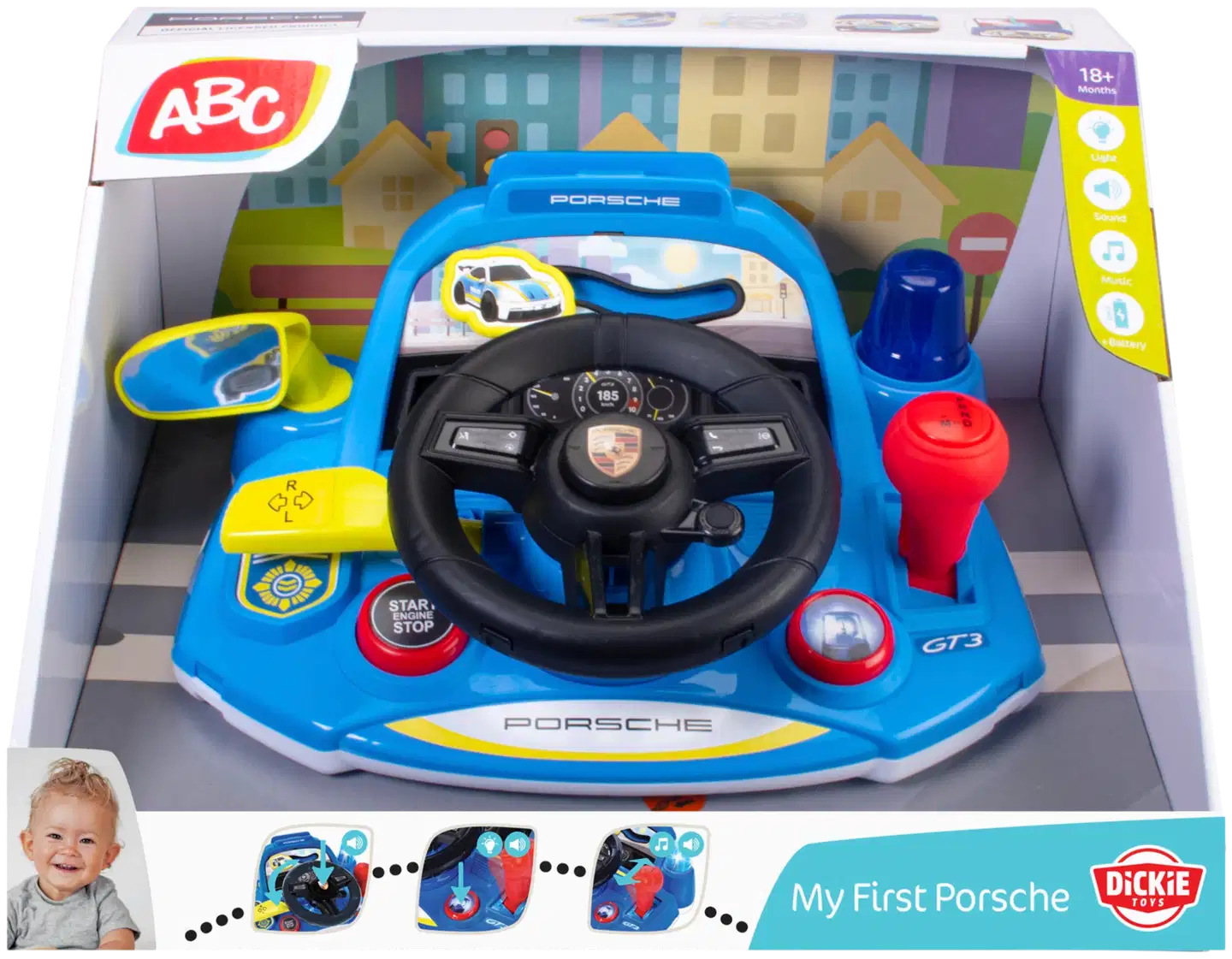 Dickie Toys ABC My First Porsche -ohjauspyörä - 6