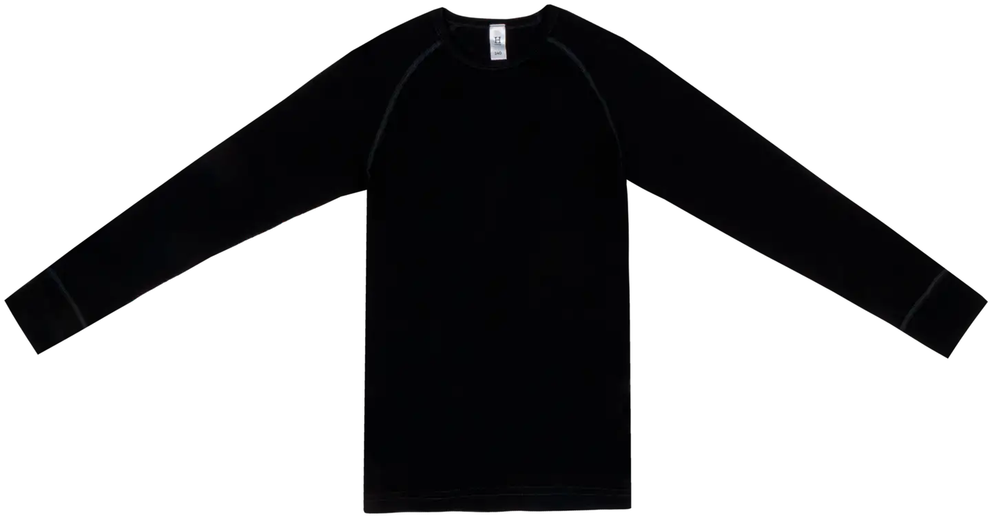 House lasten pitkähihainen aluspaita merinovillaa 231H332540 - BLACK - 1