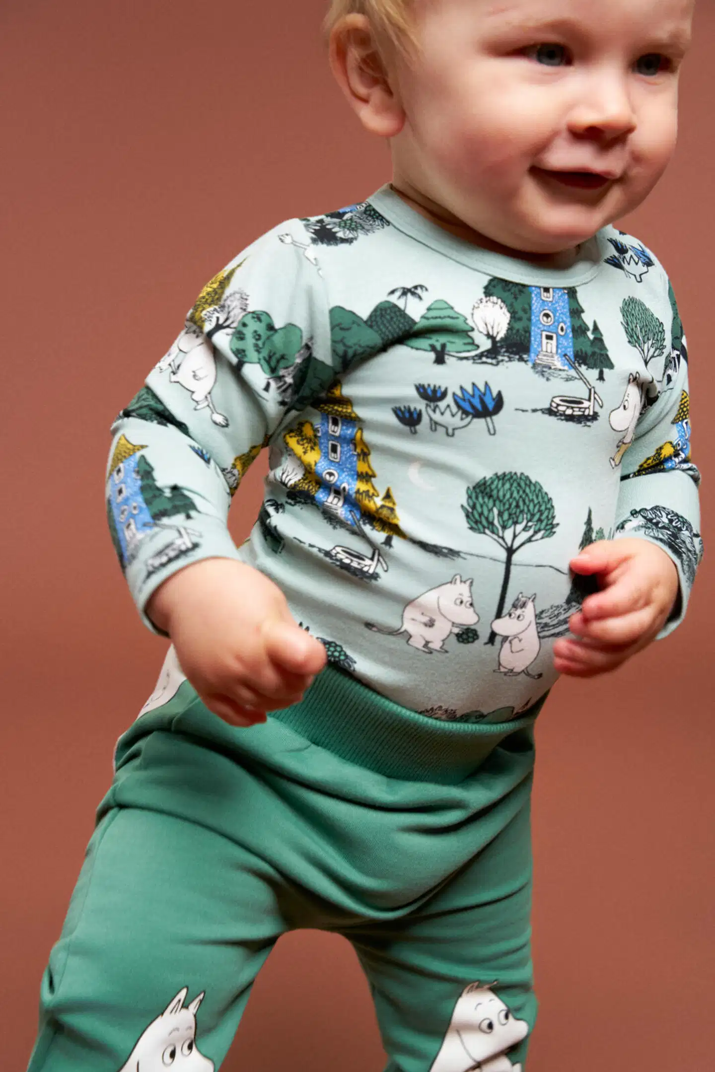 Muumi vauvojen body Kuutamoyö 593353 - vihreä - 4