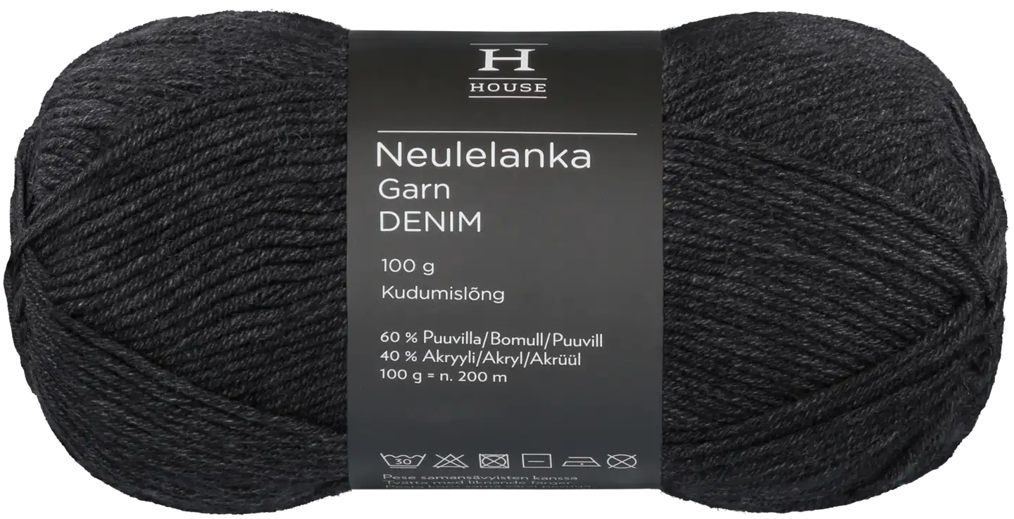 House lanka puuvillasekoite Denim 100 g Black 217