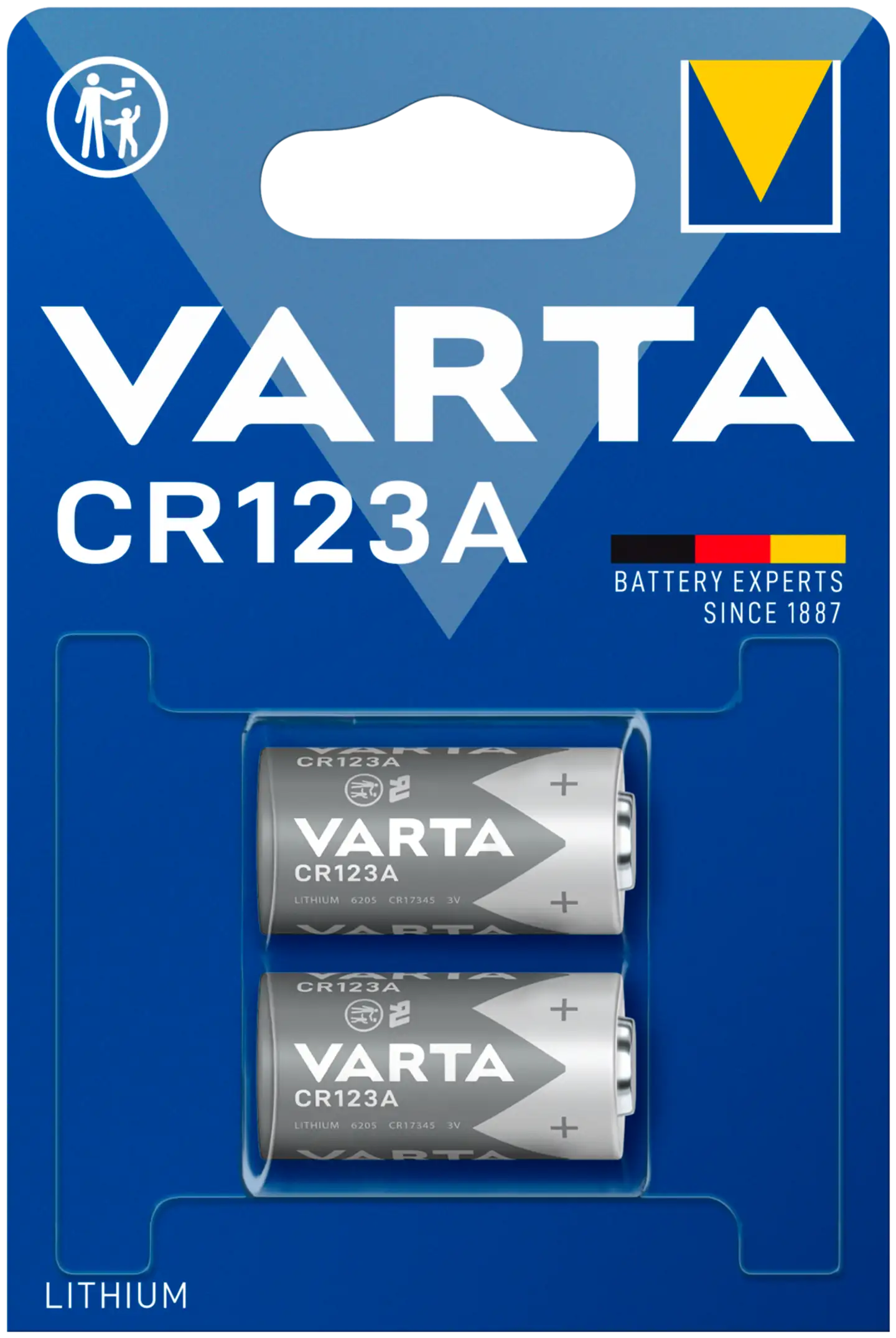 Varta erikoisparisto litium CR123A 2kpl - 1