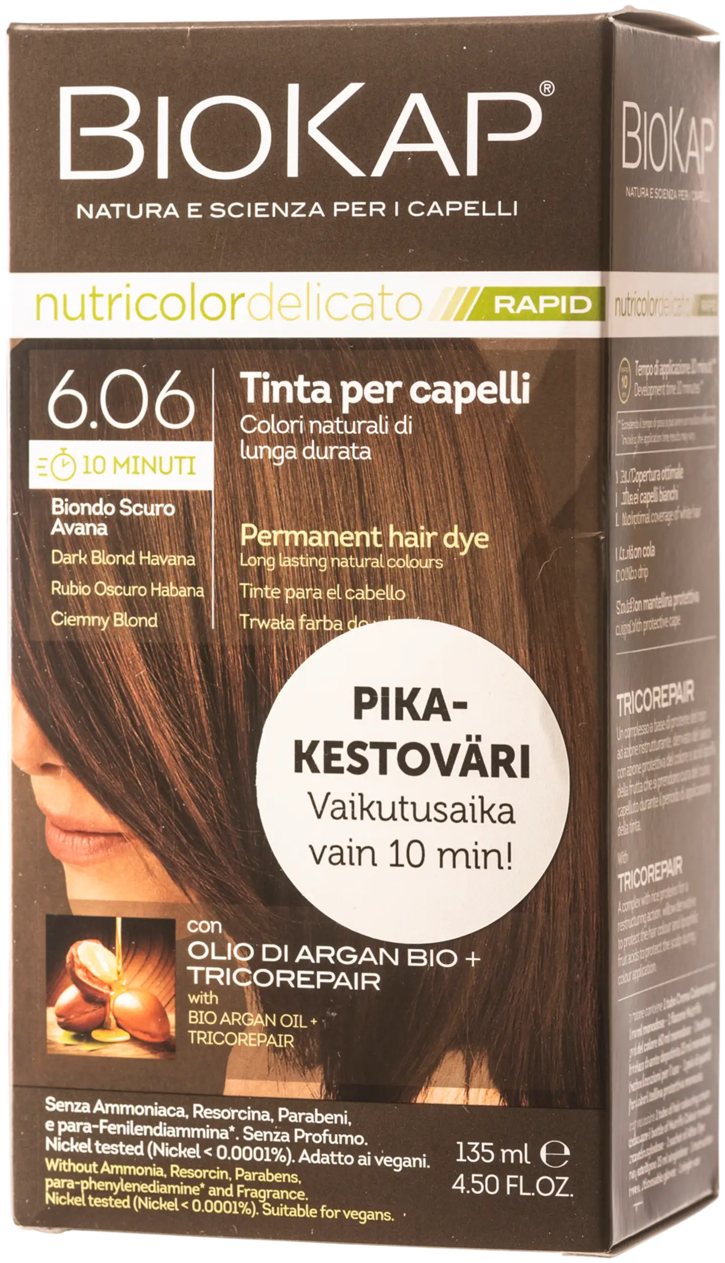 Biokap nutricolor delicato rapid 6.06 dark blond havana - 1