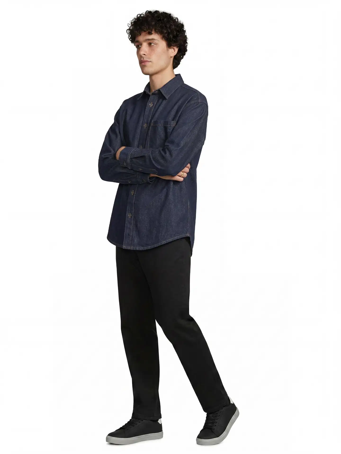 WKLY. miesten denim-joggerit 202W042604 - Black denim washed - 4