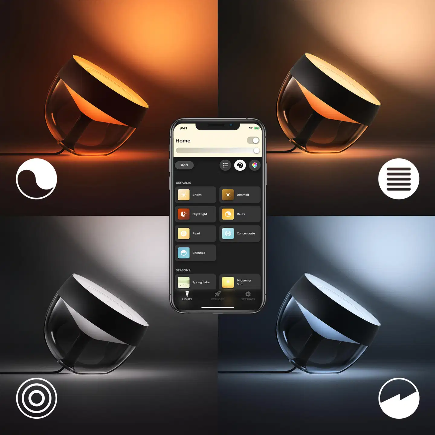 Philips Hue Iris -pöytävalaisin 8W 2000-6500K 570LM musta - 8