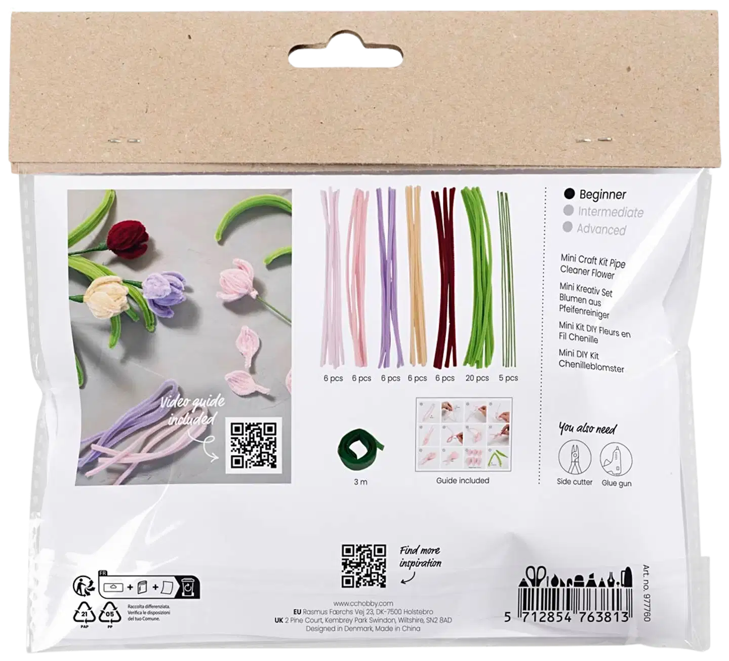 Creativ Company askartelusetti mini kukkia, tulppaanit - 2