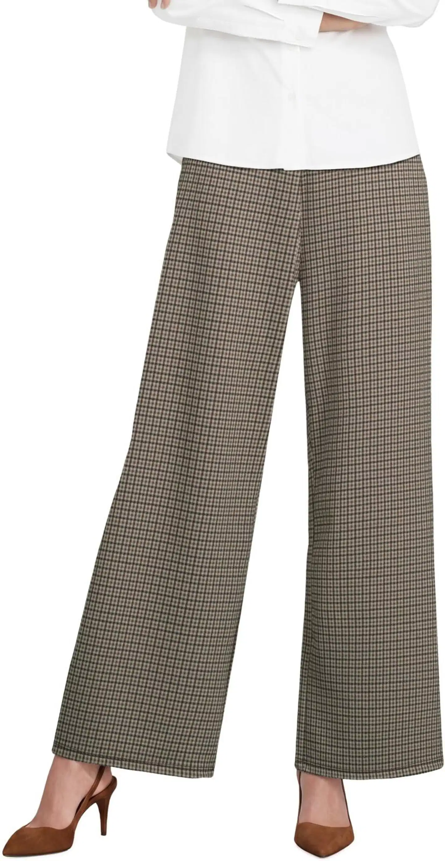 London Fog naisten jacquard-housut leveä lahje 222L263310 - brown aop - 1
