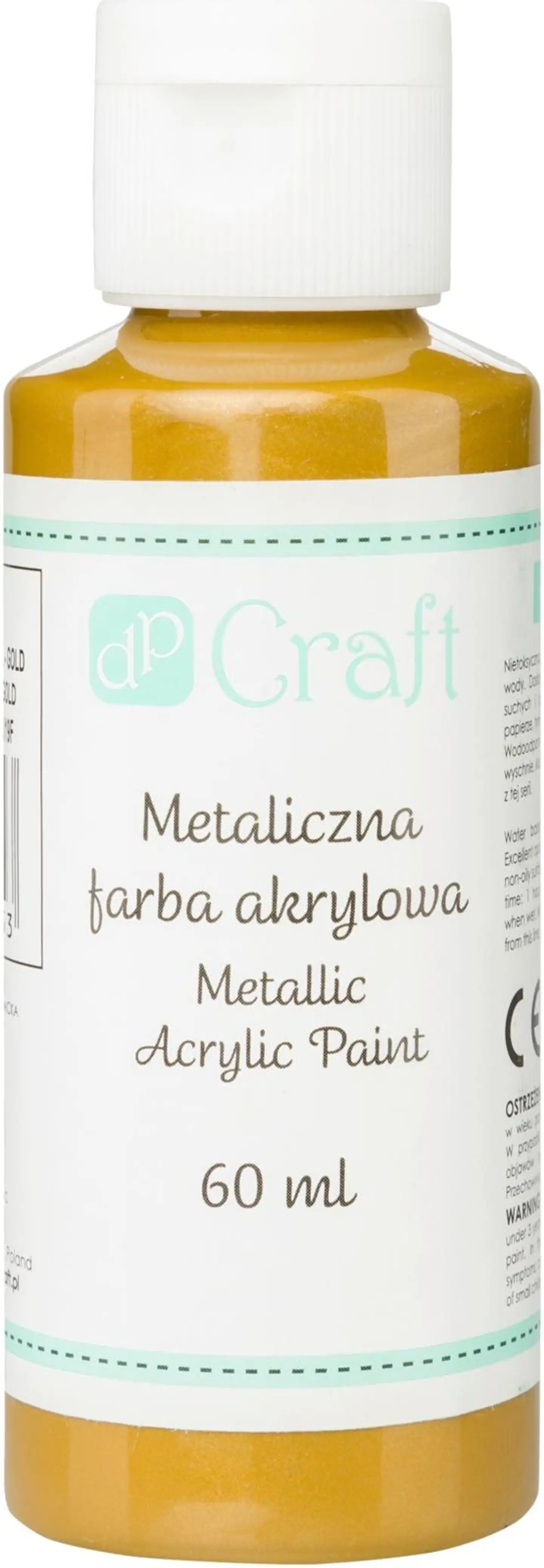 Dp craft akryyliväri 60ml metallikulta 001