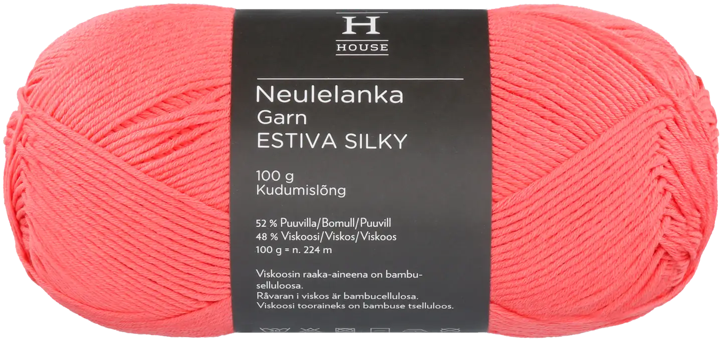 House lanka bambuviskoosi-puuvillasekoite Estiva Silky 100 g Choral Red 4368