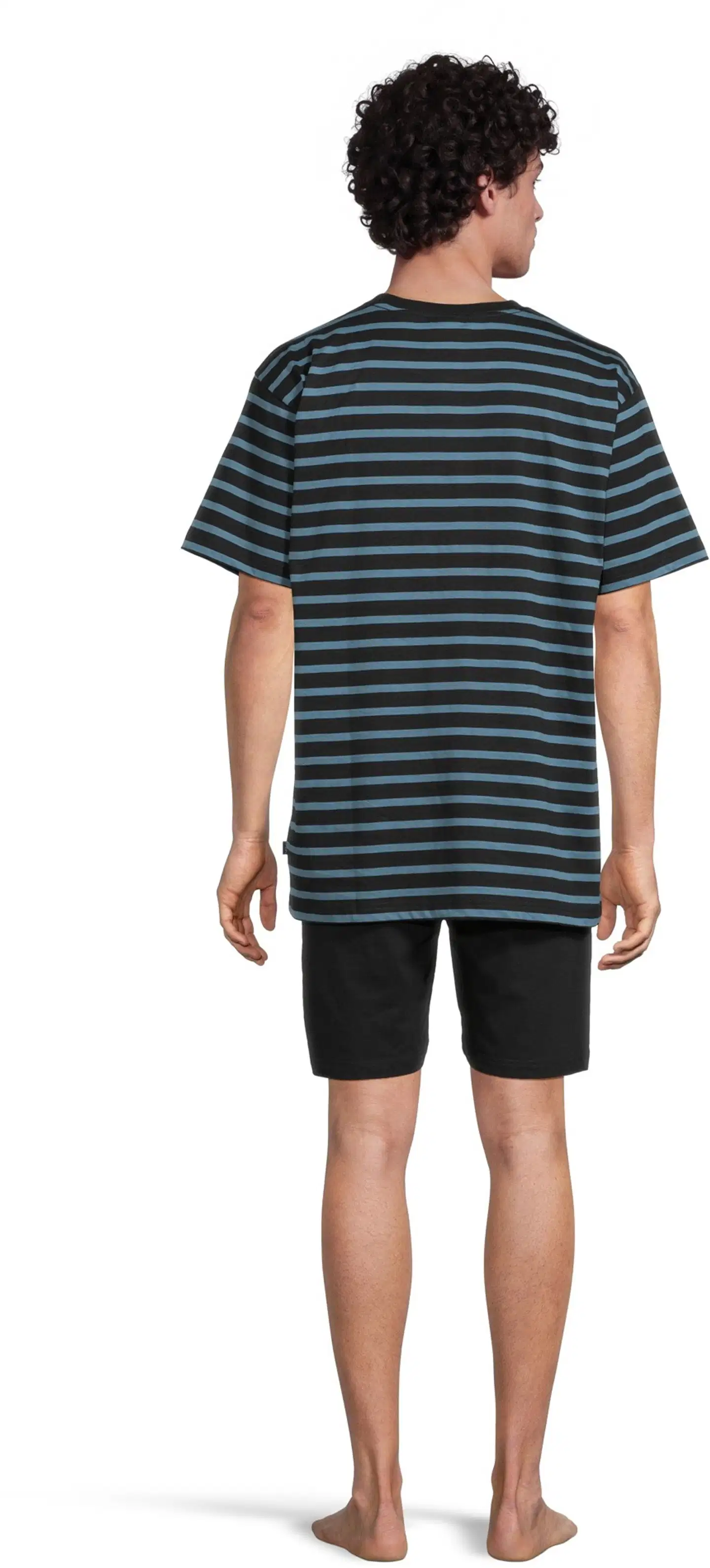 RATIA miesten shortsipyjama - musta/turkoosi - 4