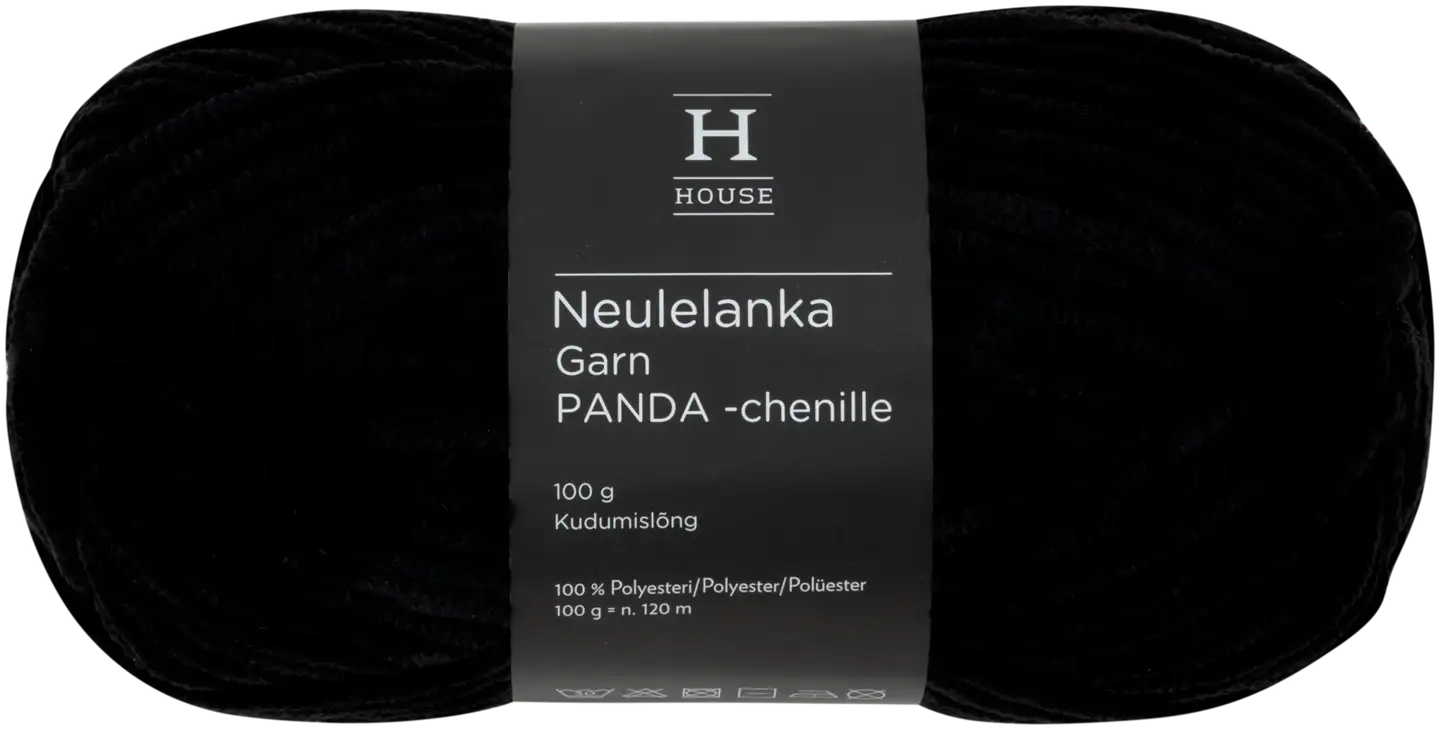 House Panda chenille-lanka 100g black
