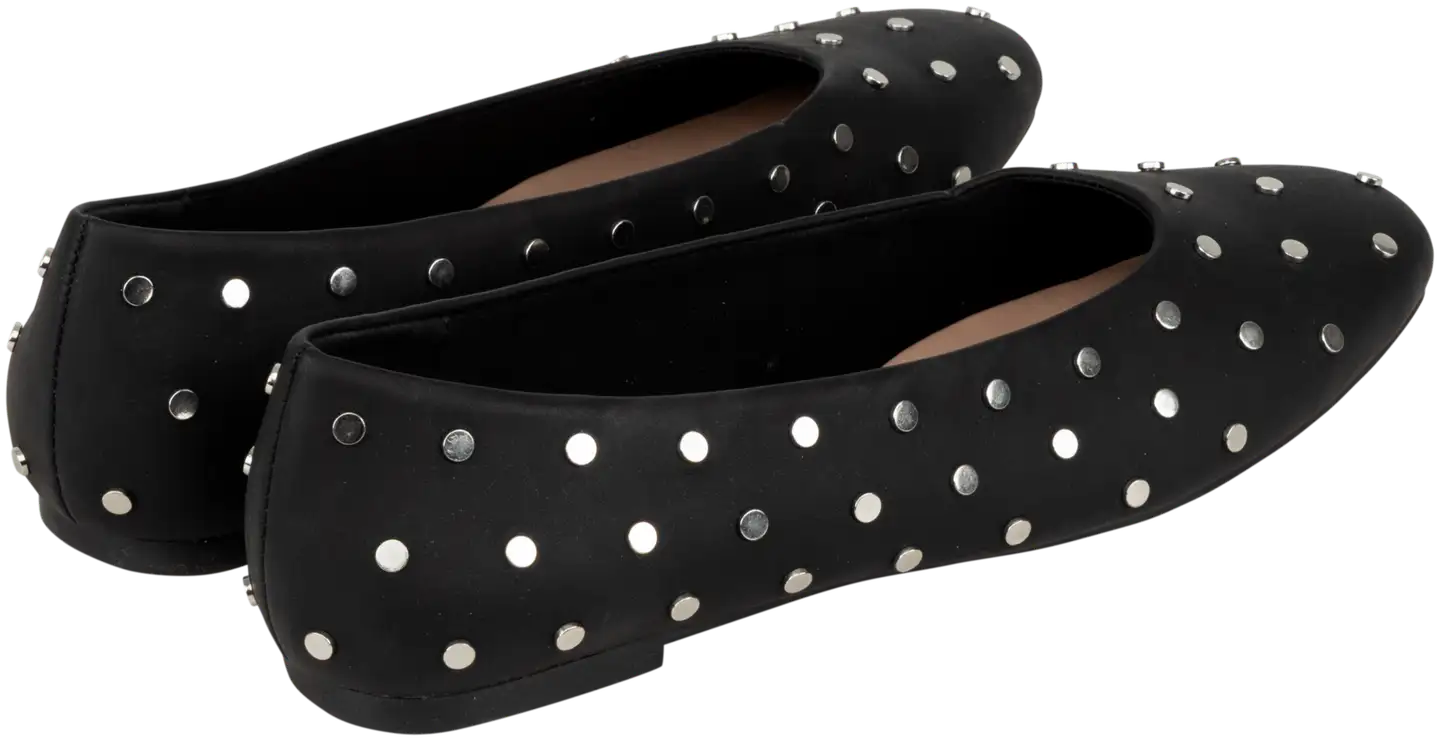TEX naisten niittiballerinat I989725 - BLACK 1 - 2