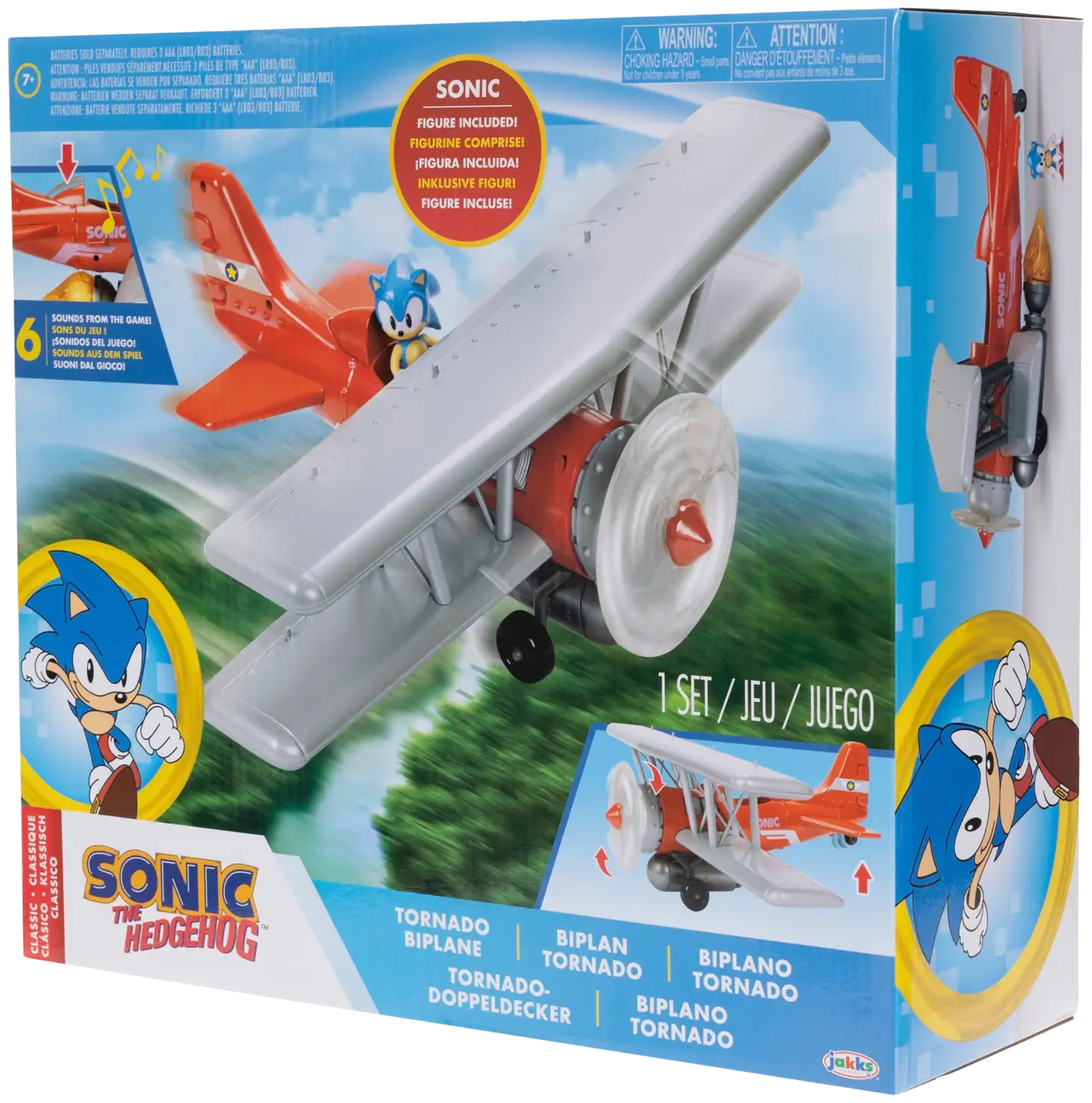 Sonic leikkisetti Tornado Biplane + Sonic-hahmo 2.5" - 2