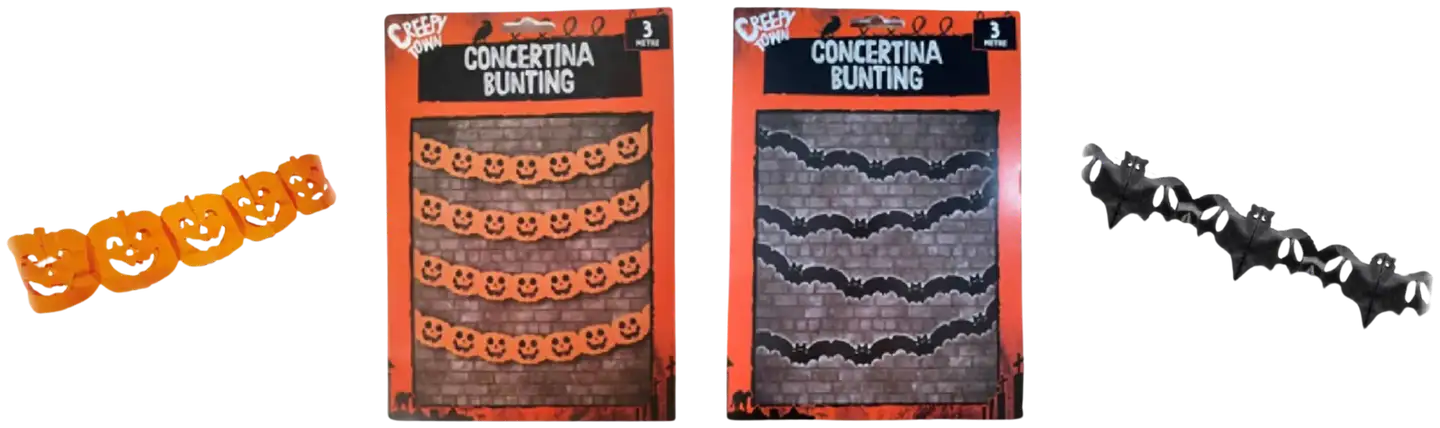Paperiköynnös Halloween 3 m, erilaisia