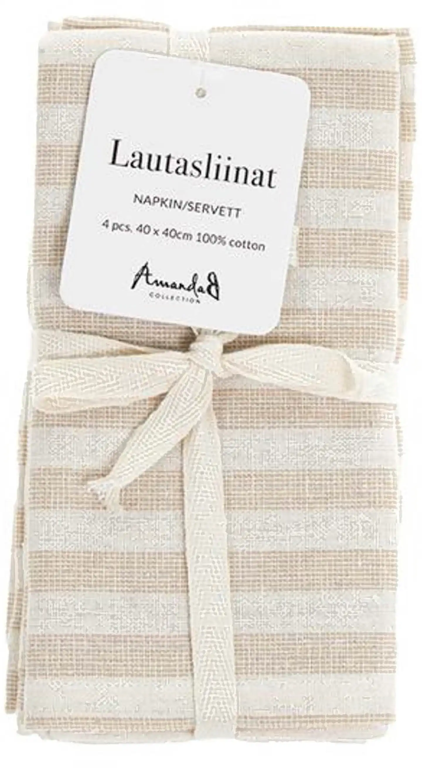 Lautasliinasetti 4kpl beige  STRIPE