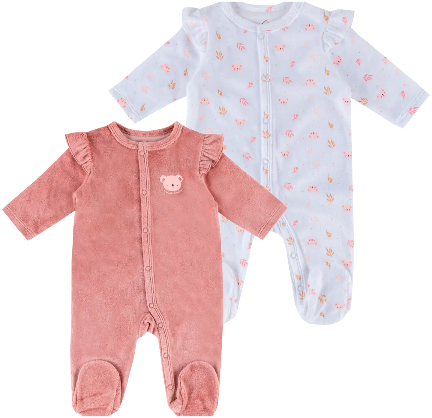 TEX BABY vauvojen terällinen velour-potkupuku I967126 - pink - 1