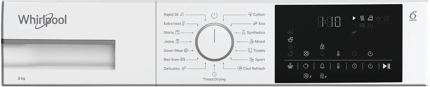 Whirlpool kuivausrumpu D8 6BDWW EE, 60cm, 8kg, valkoinen - 10