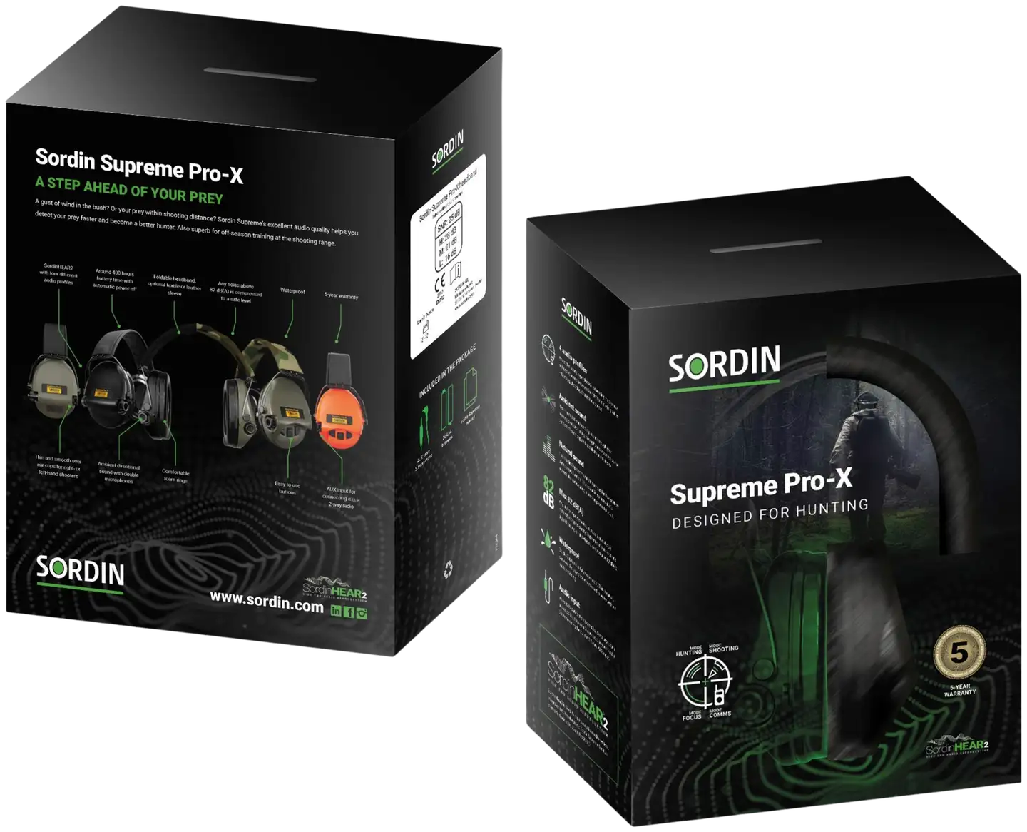 Sordin Supreme Pro-X Hear2 kuulosuojaimet nahkapanta vihreä - 5
