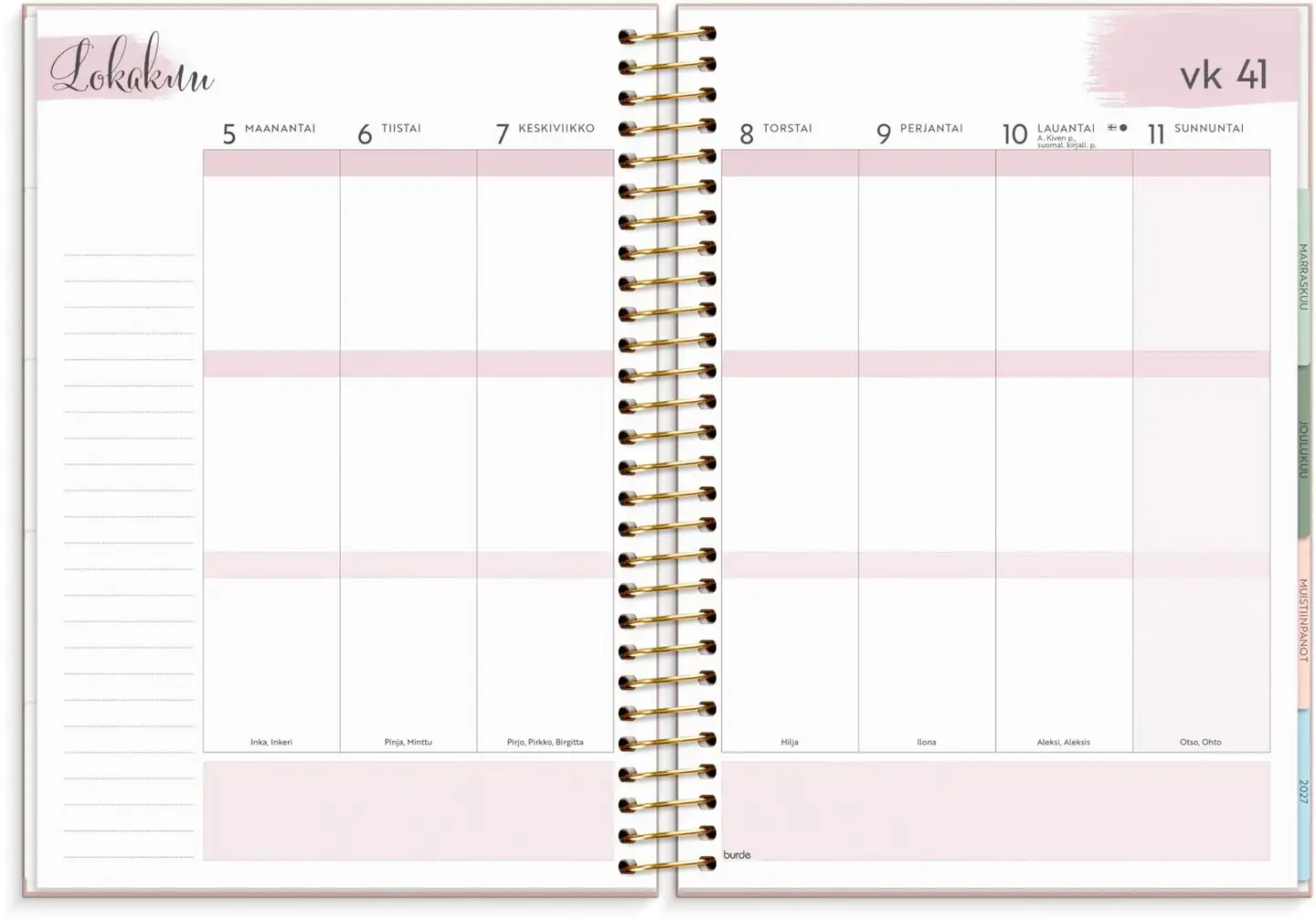 Burde Kalenteri 2026 Life Organizer - 2
