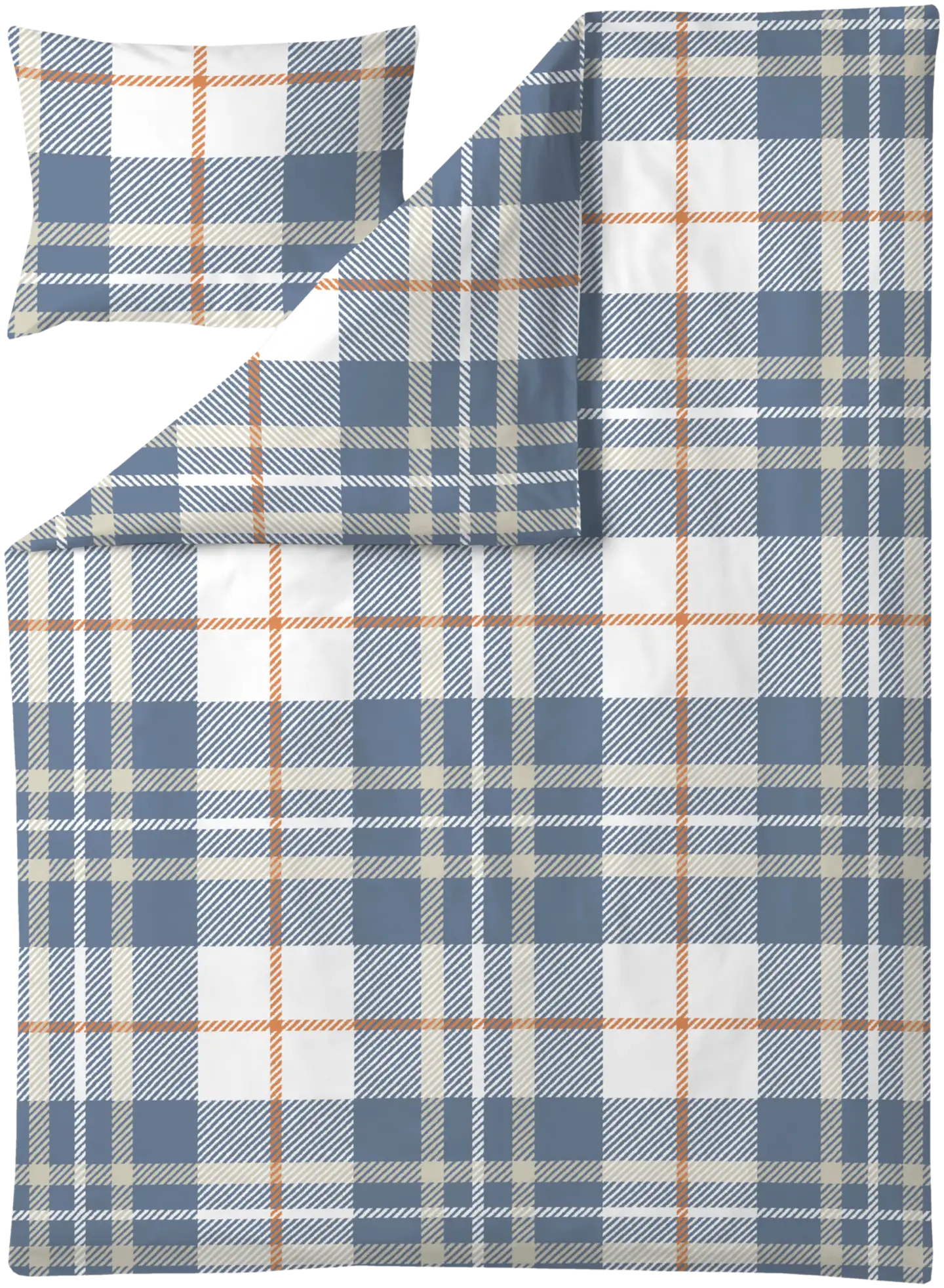 Finlayson pussilakanasetti Gingham 150X210+50X60 sini-oranssi