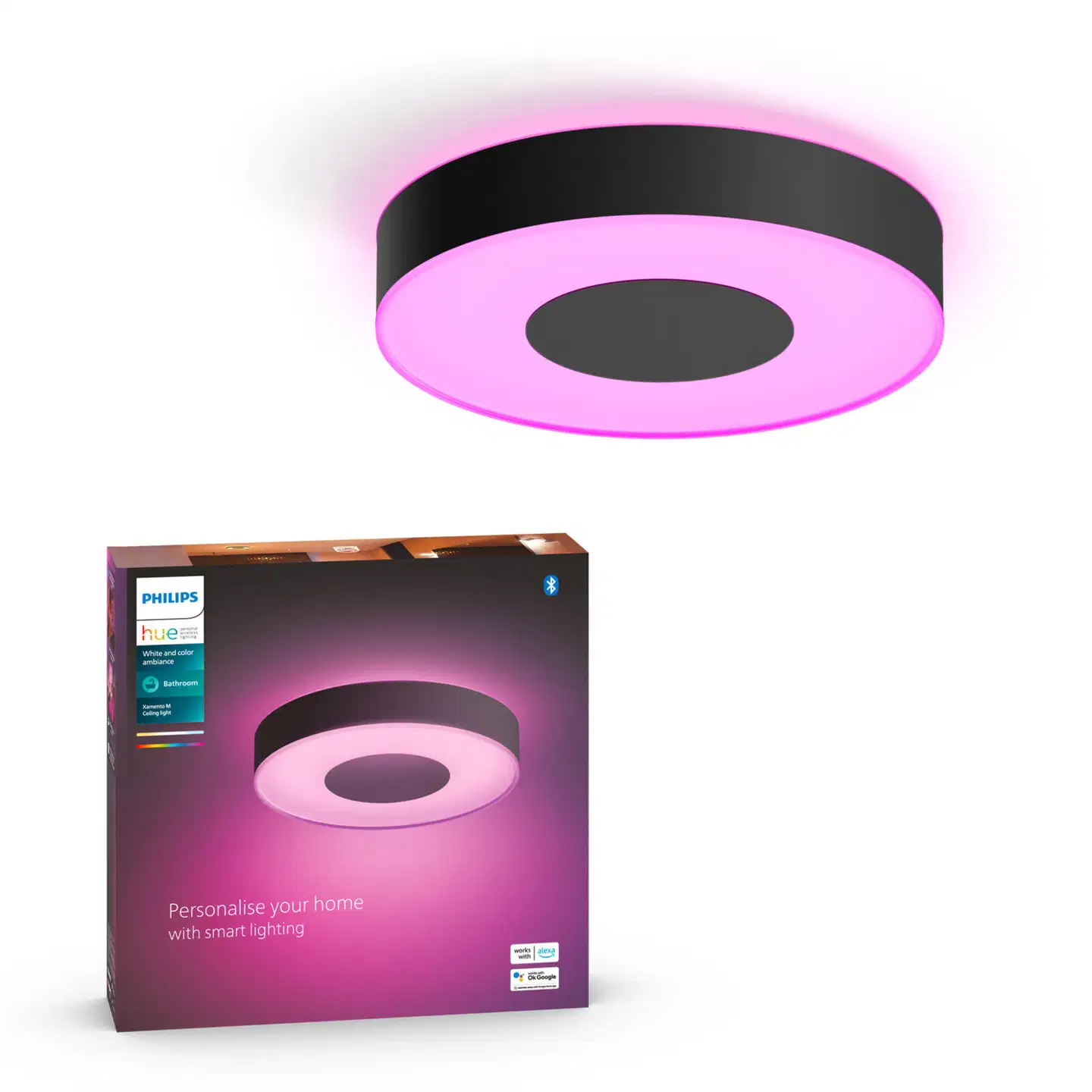 Philips Hue Xamento -kattovalaisin kylpyhuoneeseen 33W 2000-6500K 2350LM keskikoko musta - 3