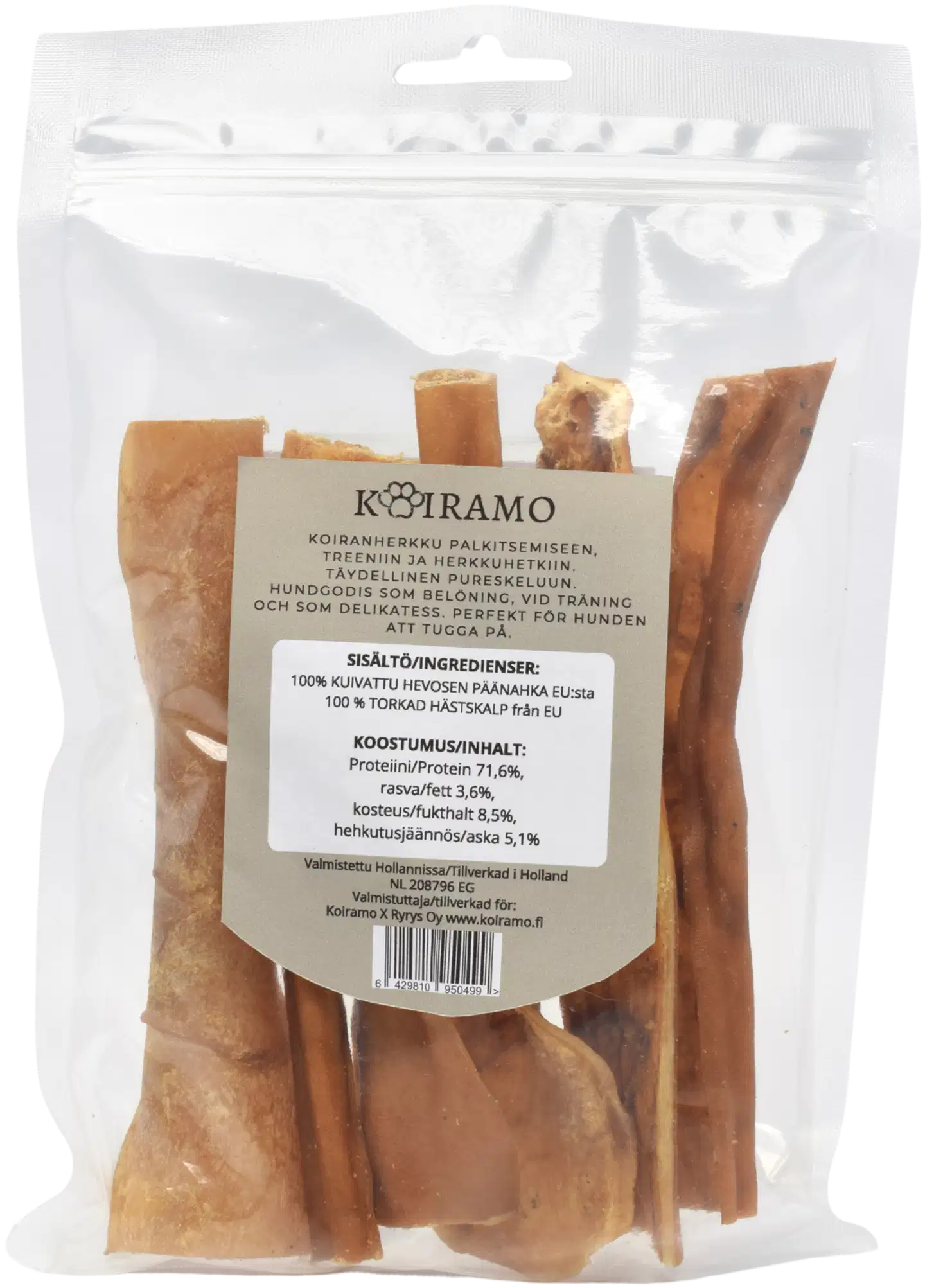 Hevosen päänahka koiranherkku pureskeluun 100g Koiramo - 3