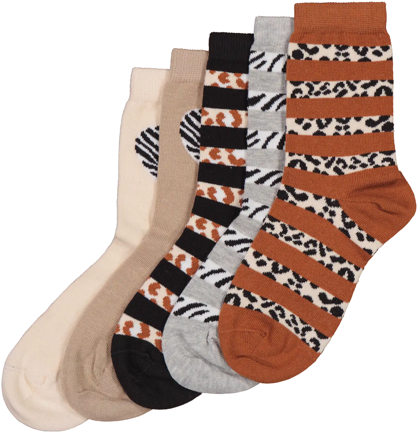 House naisten nilkkasukat 214H322430 5-pack - Brown