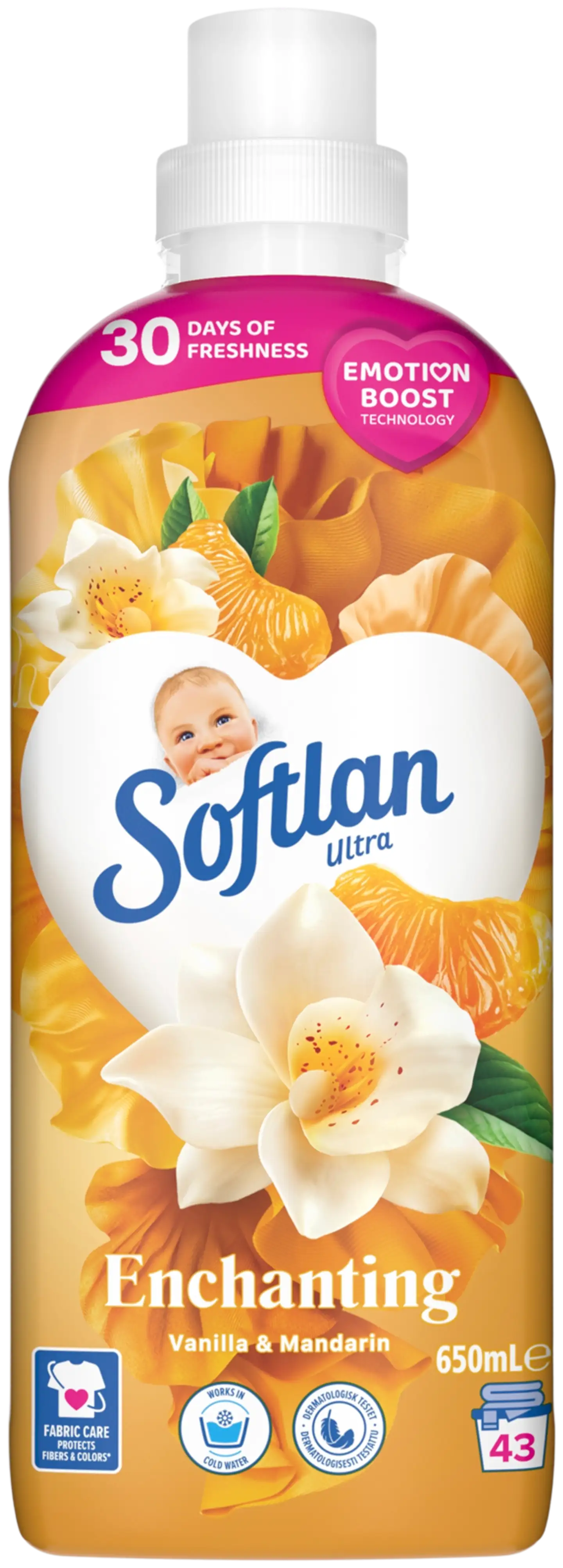 Softlan Emotions Enchanting Vanilla & Mandarin huuhteluaine 650ml