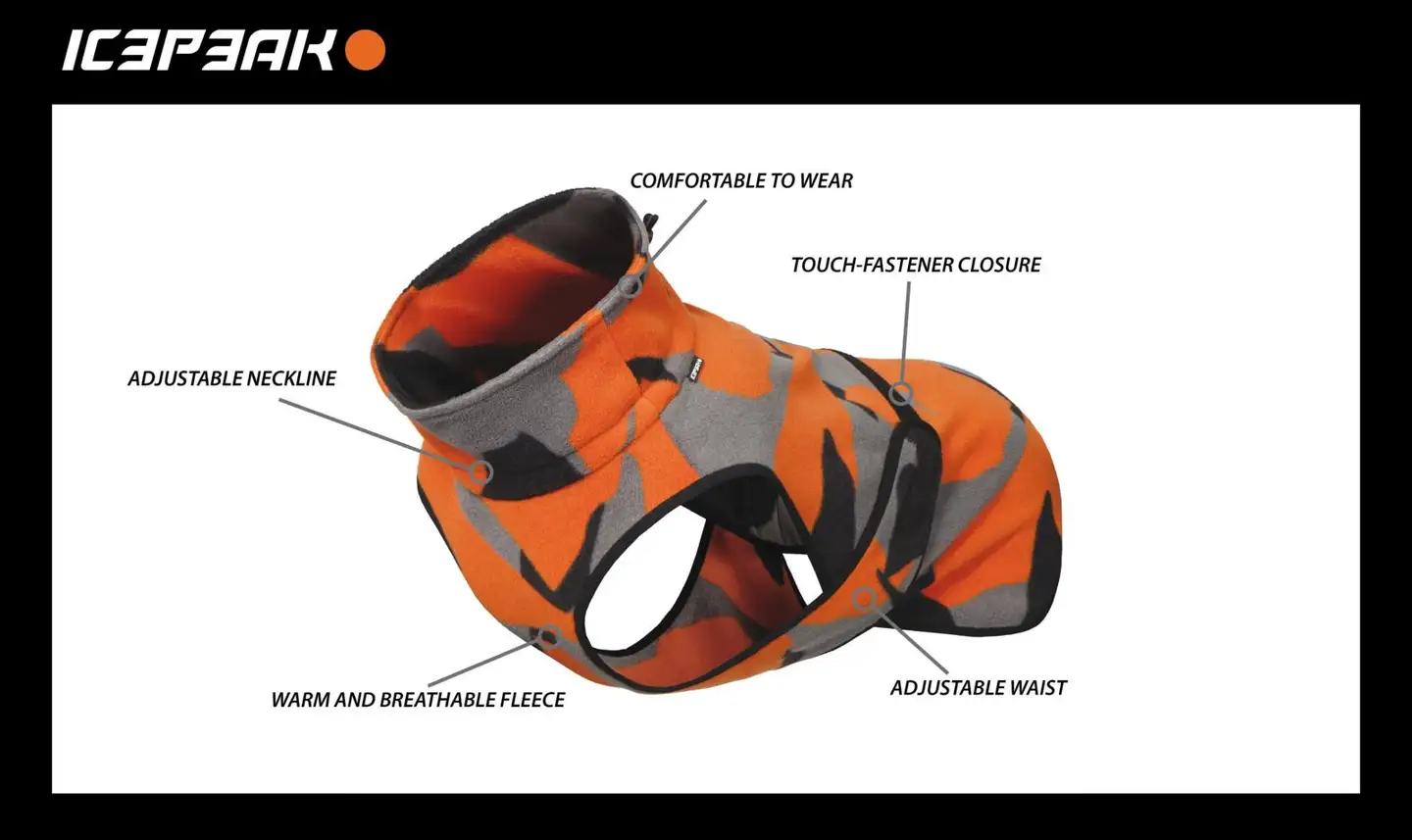 Icepeak Pet Warmer fleecetakki S oranssi/musta - 5