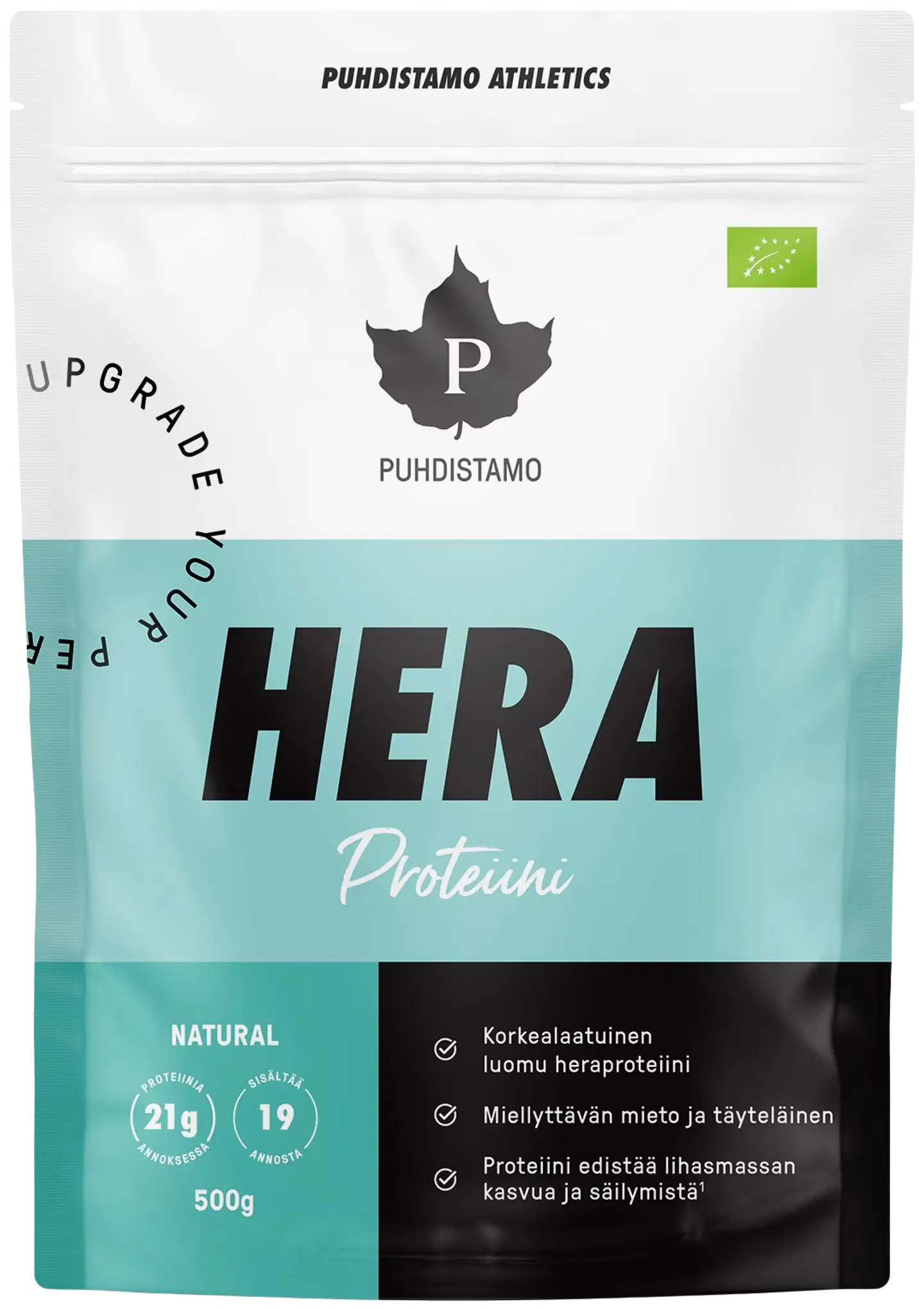 Puhdistamo Athletics Luomu Heraproteiini Natural 500 g
