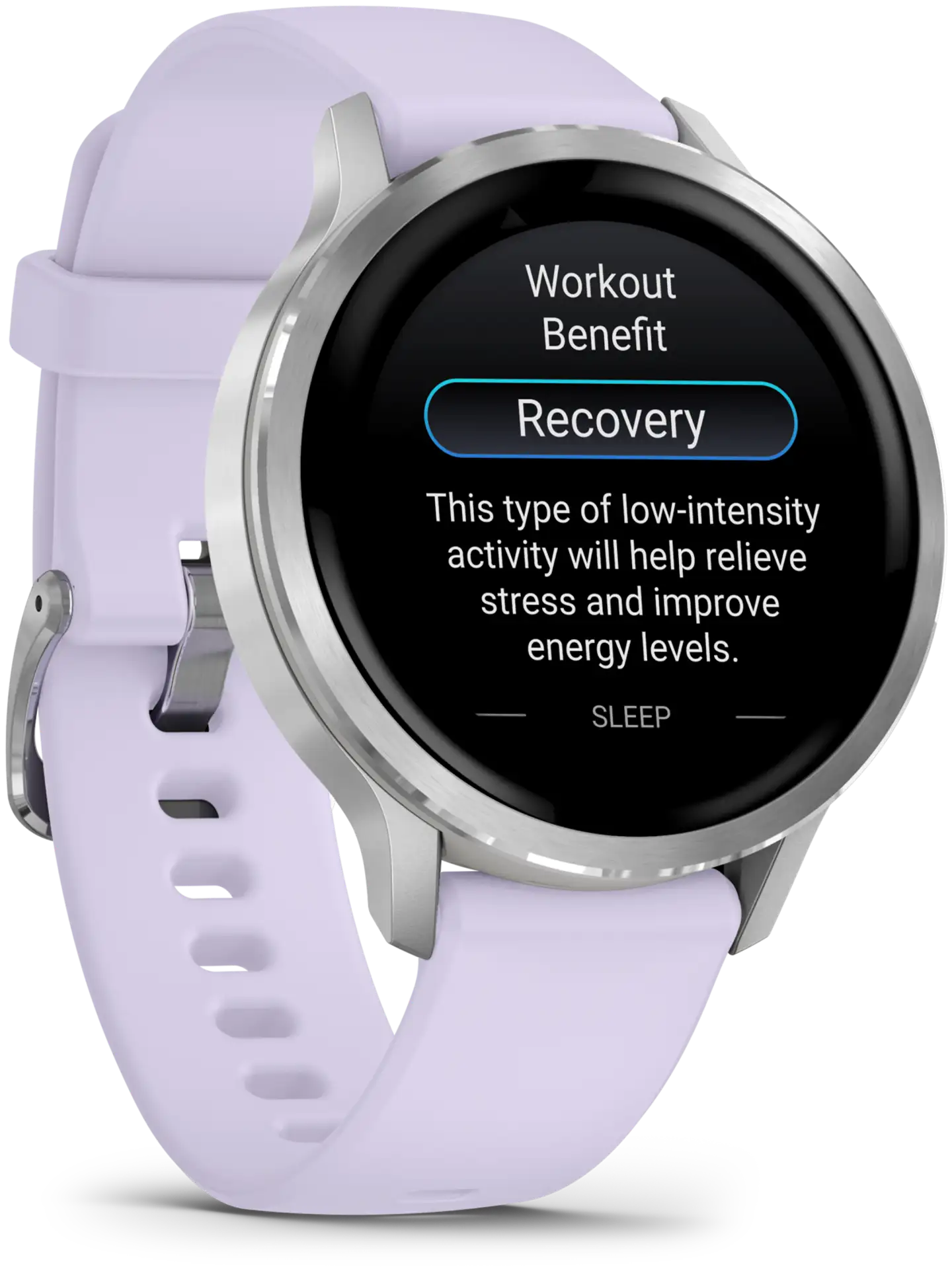 Garmin älykello Venu 4 – 41 mm, hopeanvärinen ja sinivioletti silikonihihna - 6
