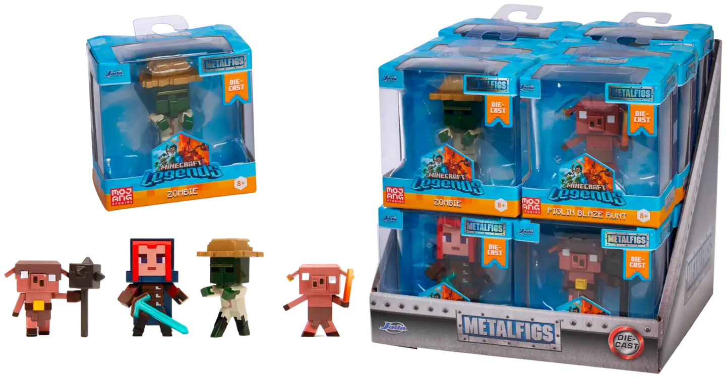 Jada Toys Minecraft 6,5 cm metalliset keräilyhahmot, lajitelma, aalto 2