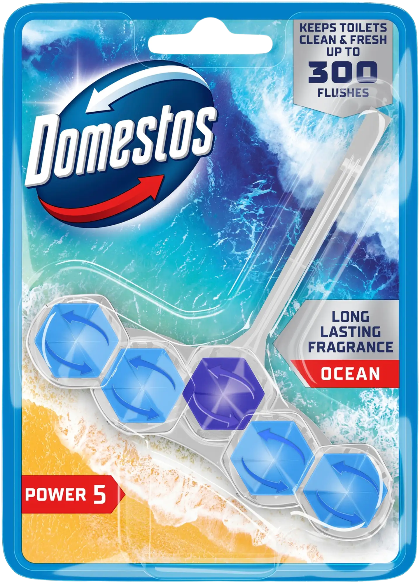 Domestos Power 5 Ocean WC-raikastin 1x50g