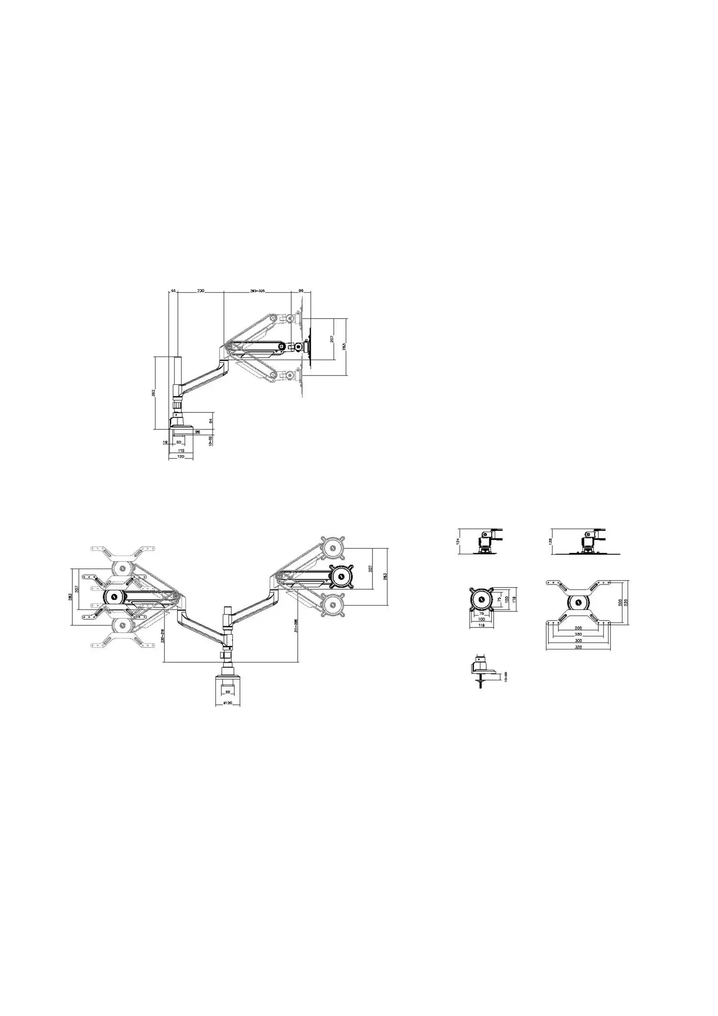One For All DM5210 Heavy Duty Monitorivarsi kahdelle näytölle, musta - 11