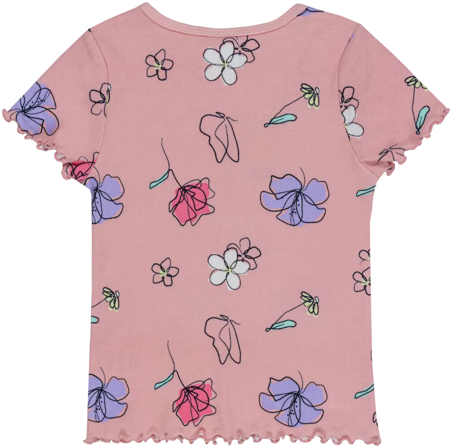 Ciraf lasten ribbineulottu t-paita kukka 25TC261619 - 14-1904tcx pink dolphin - 2