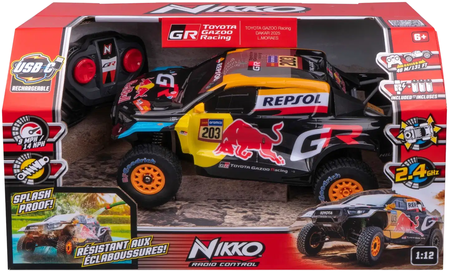 NIKKO Toyota Gazoo Racing Dakar 2025 Moraes Radio-Ohjattava 1:12 - 2