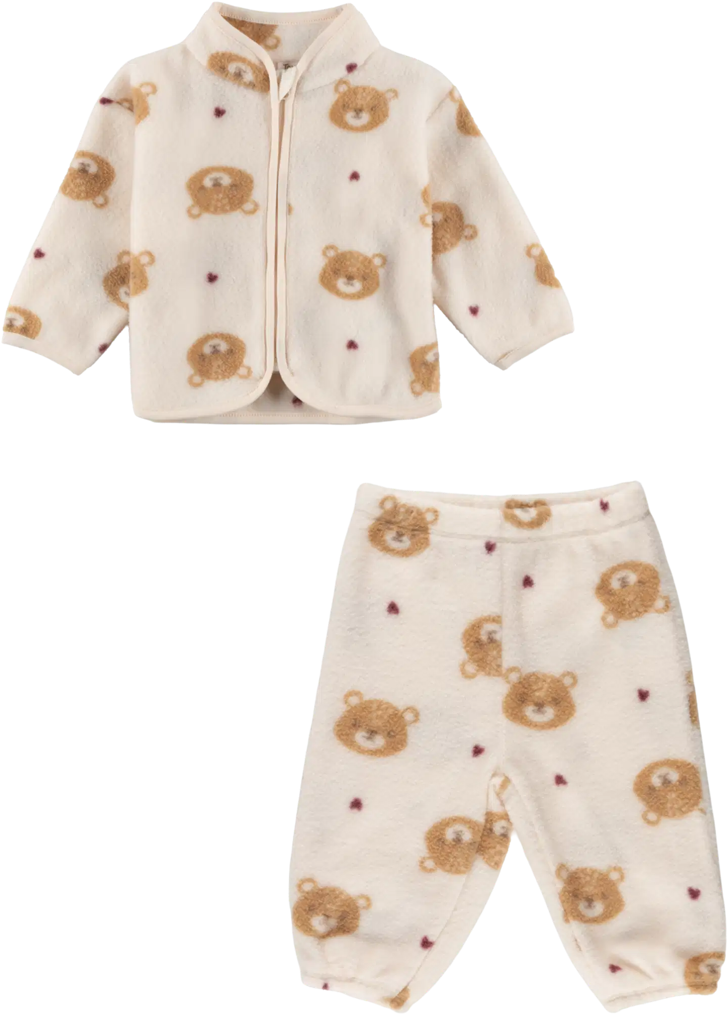TEX vauvojen monikäyttöinen fleecepuku nallekuviolla I286573 - OFF WHITE - 1